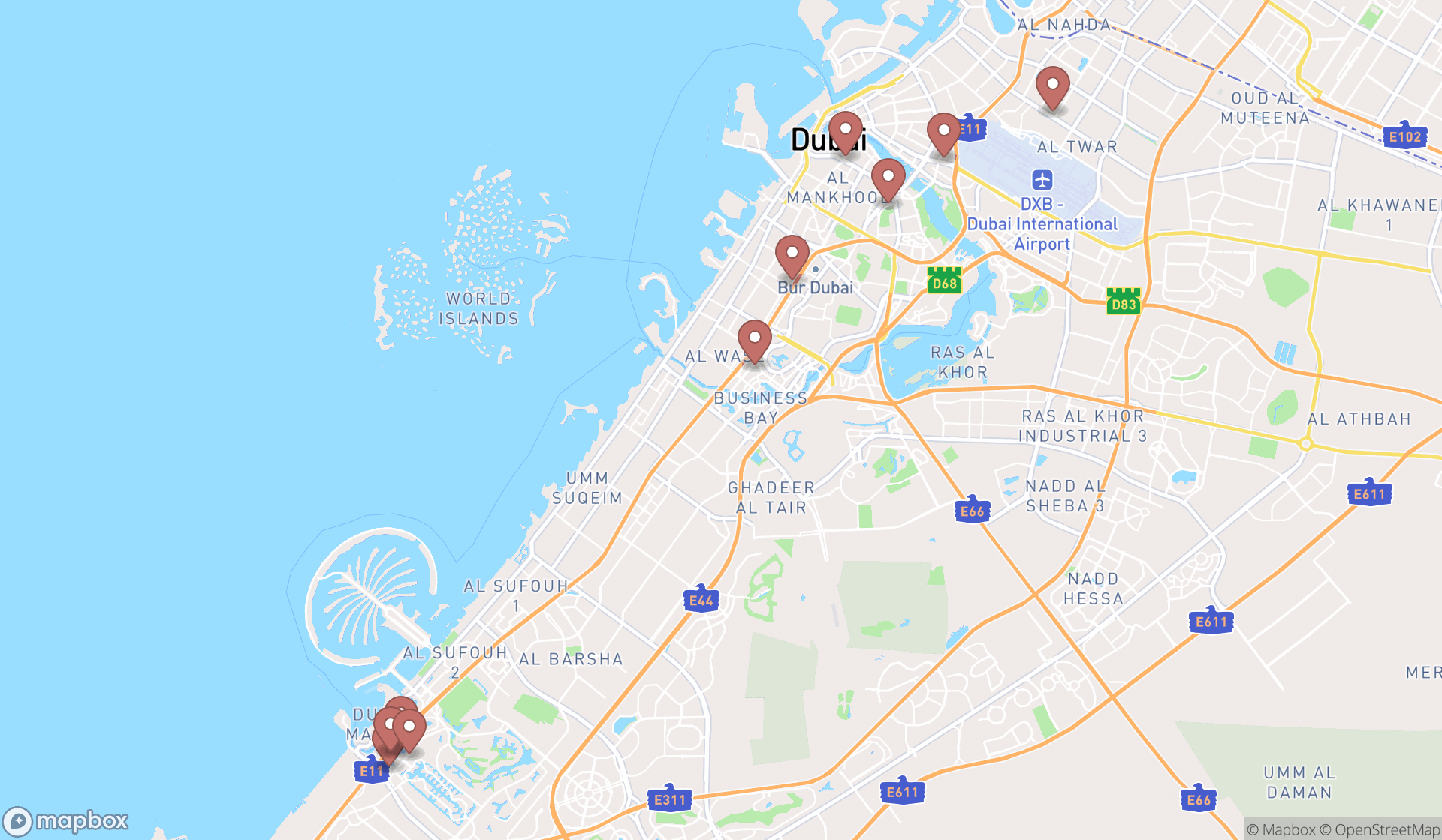 Map showing the ranked auditors in Dubai, Dubai