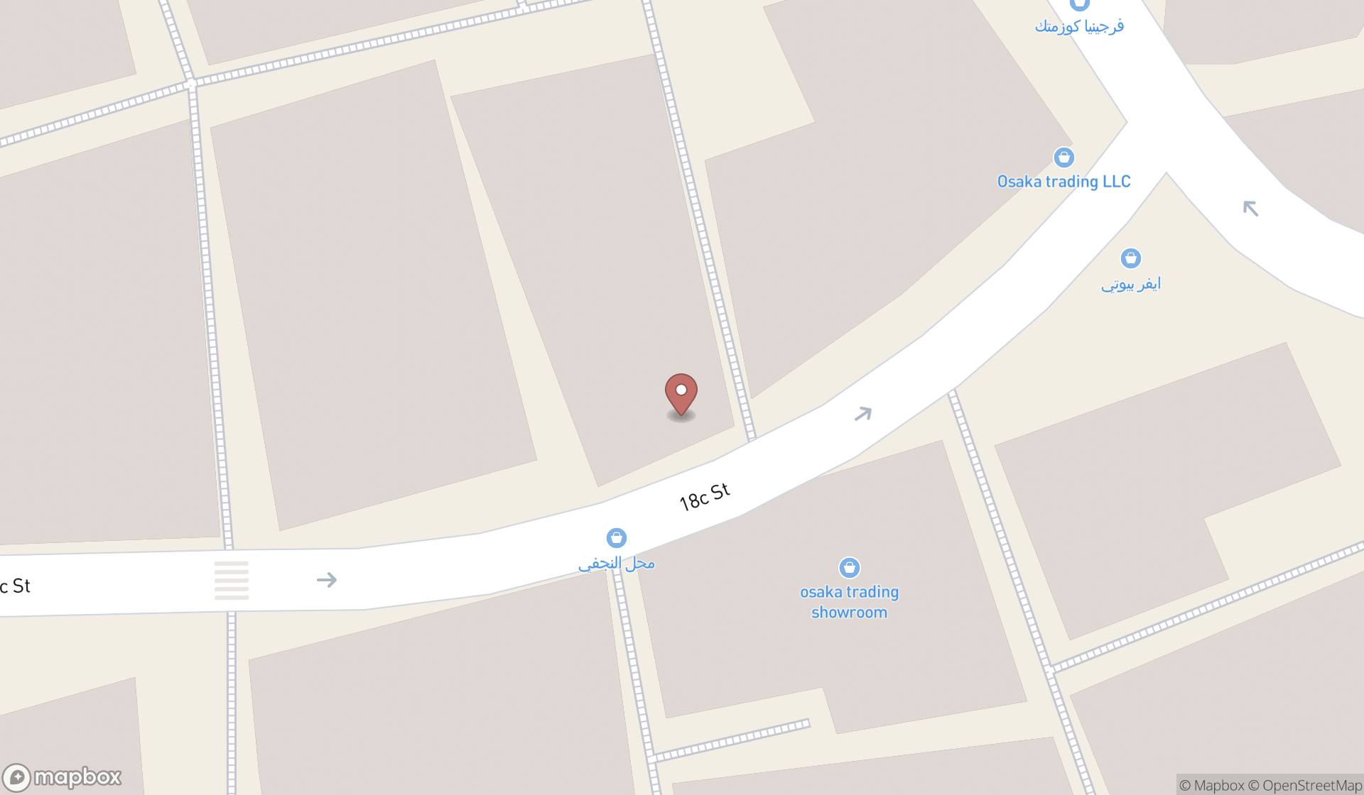 Map showing the ranked bedding shops in Dubai, Dubai