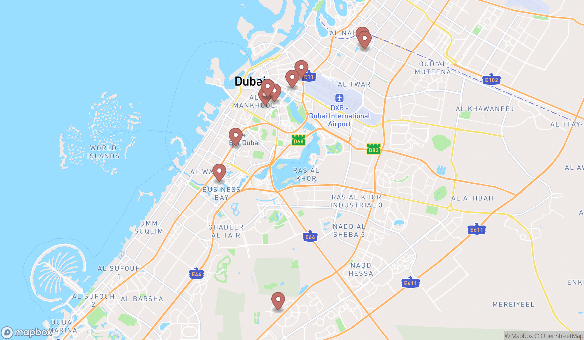 Map showing the ranked bookbinders in Dubai, Dubai