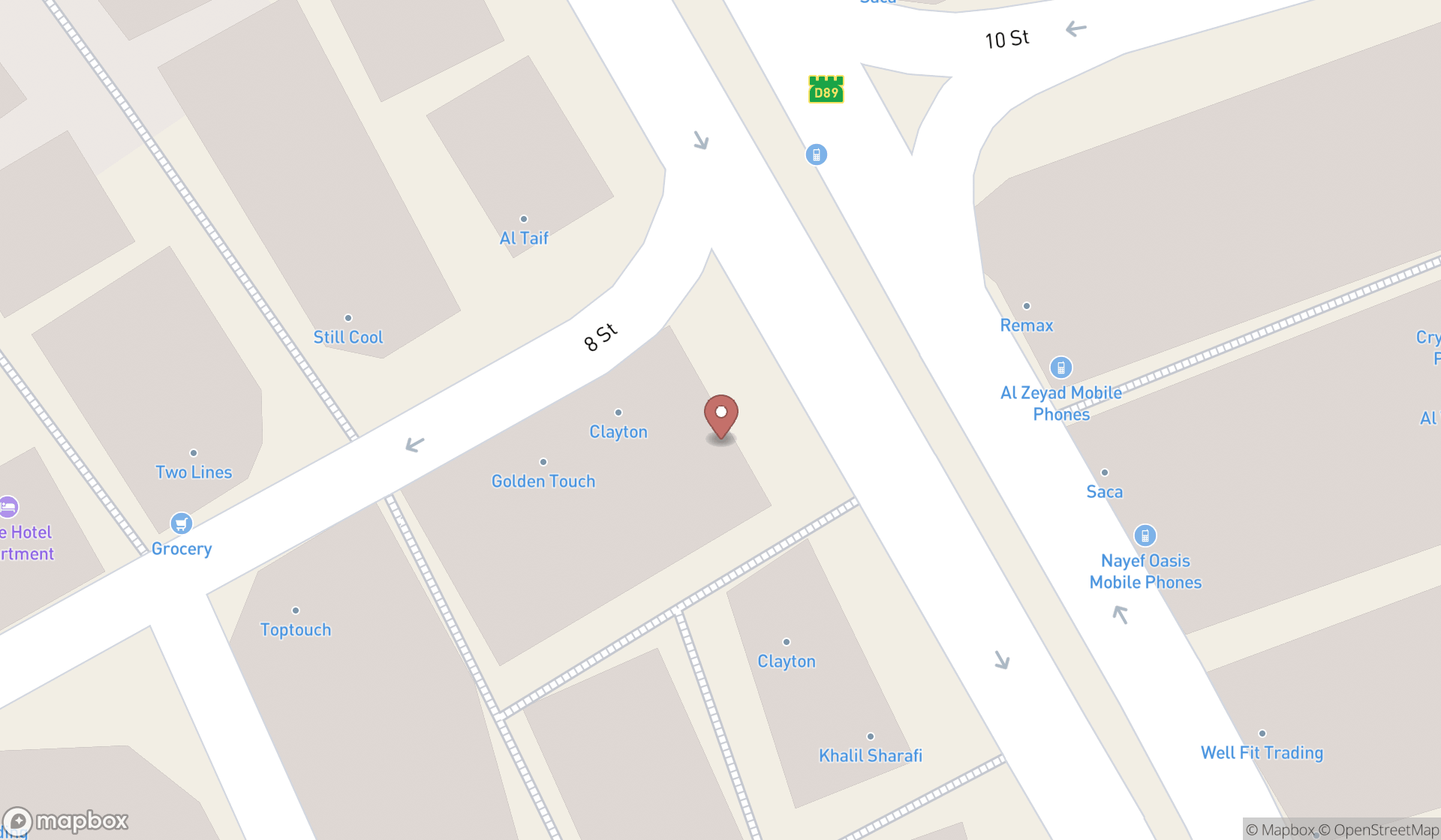 Map showing the ranked cell phone vending machines in Dubai, Dubai