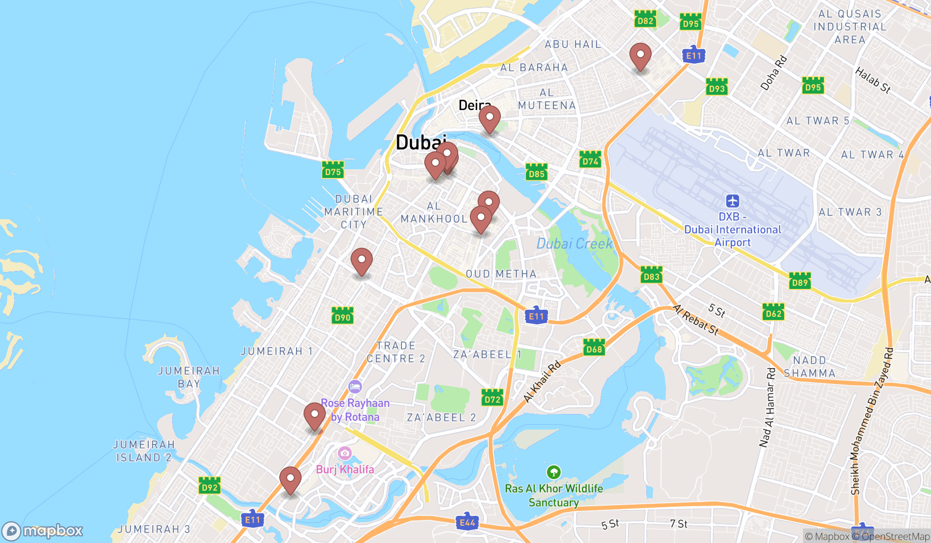 Map showing the ranked certified public accountants in Dubai, Dubai