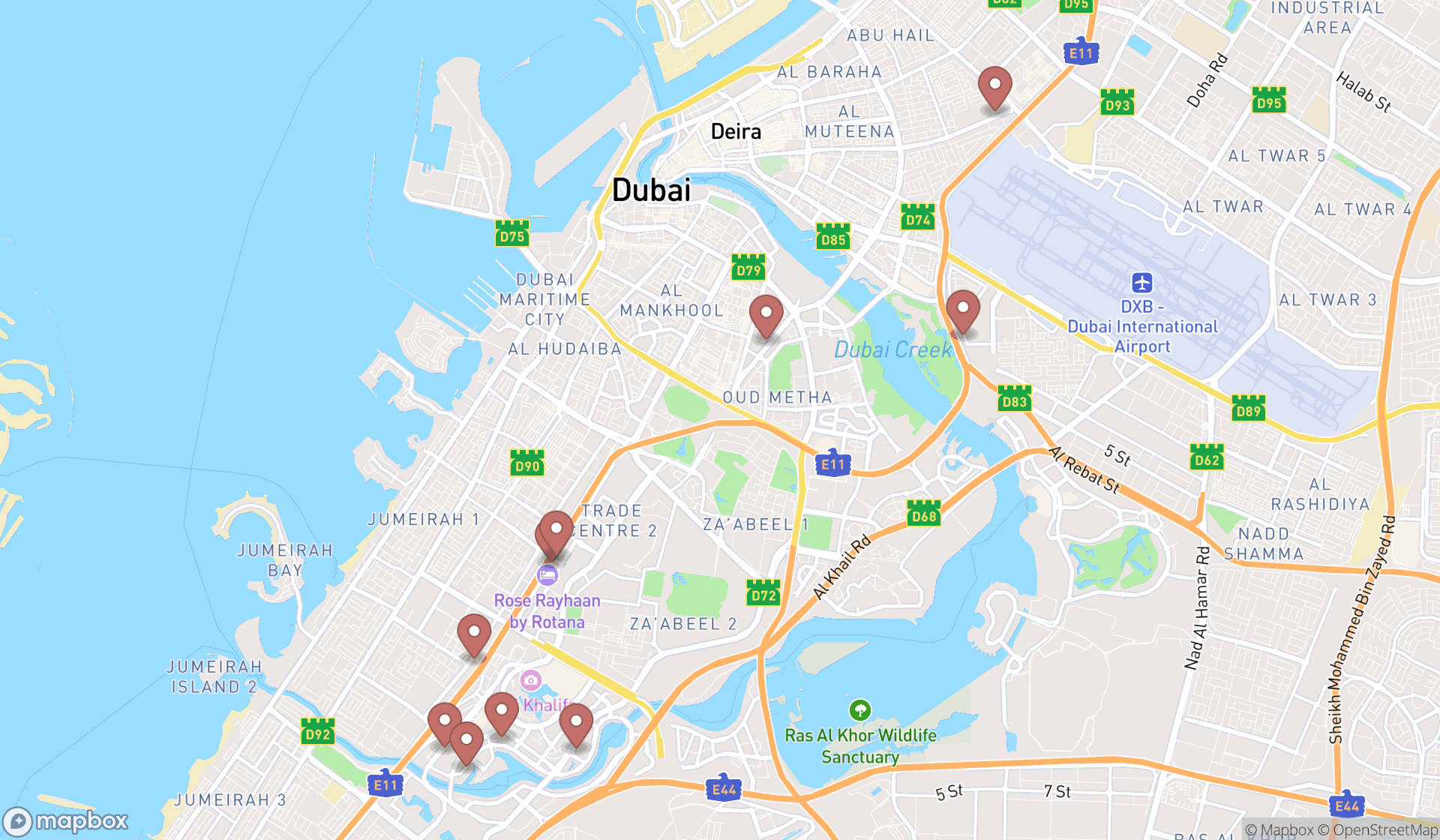 Map showing the ranked chartered accountants in Dubai, Dubai
