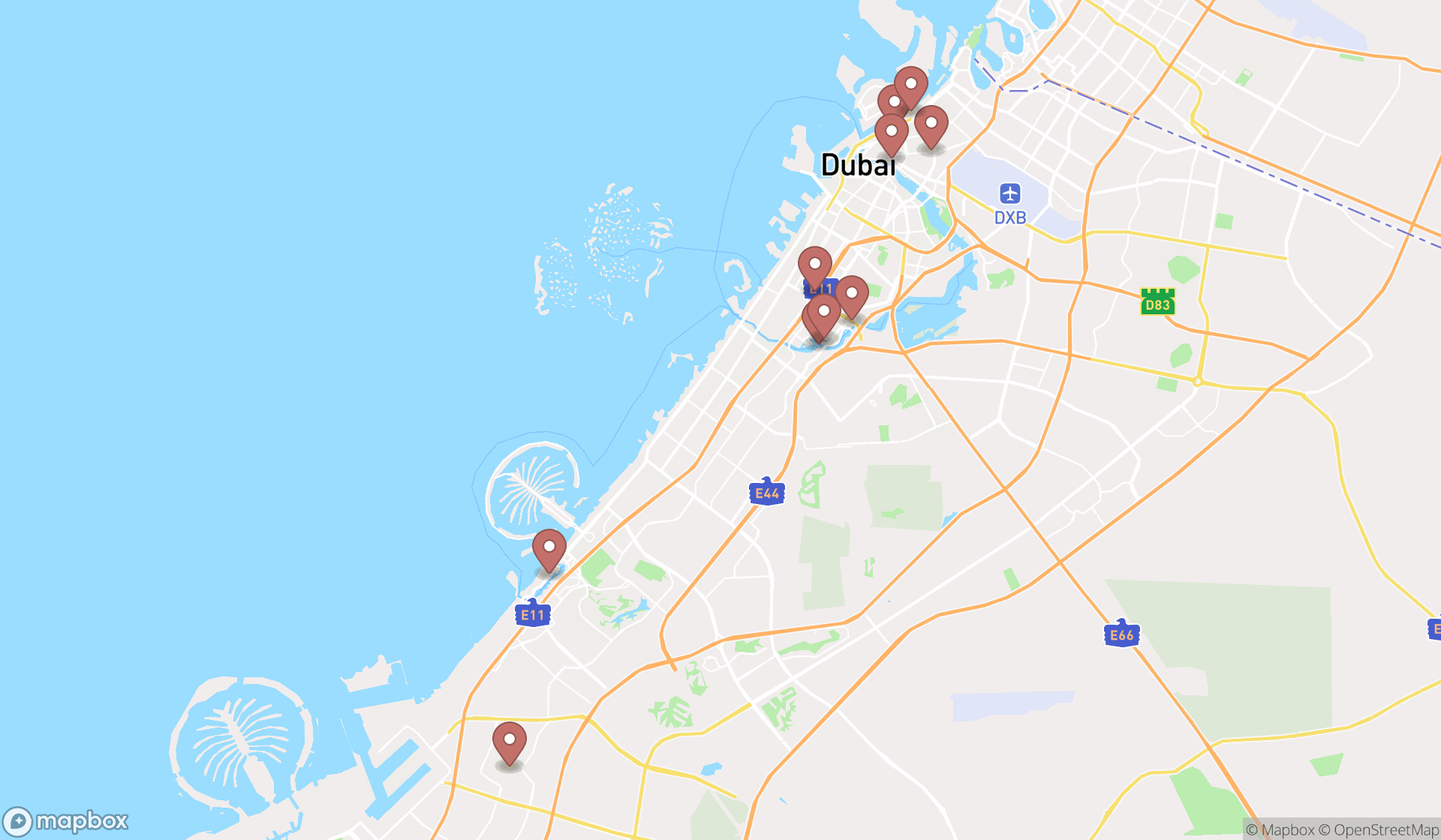 Map showing the ranked coal suppliers in Dubai, Dubai