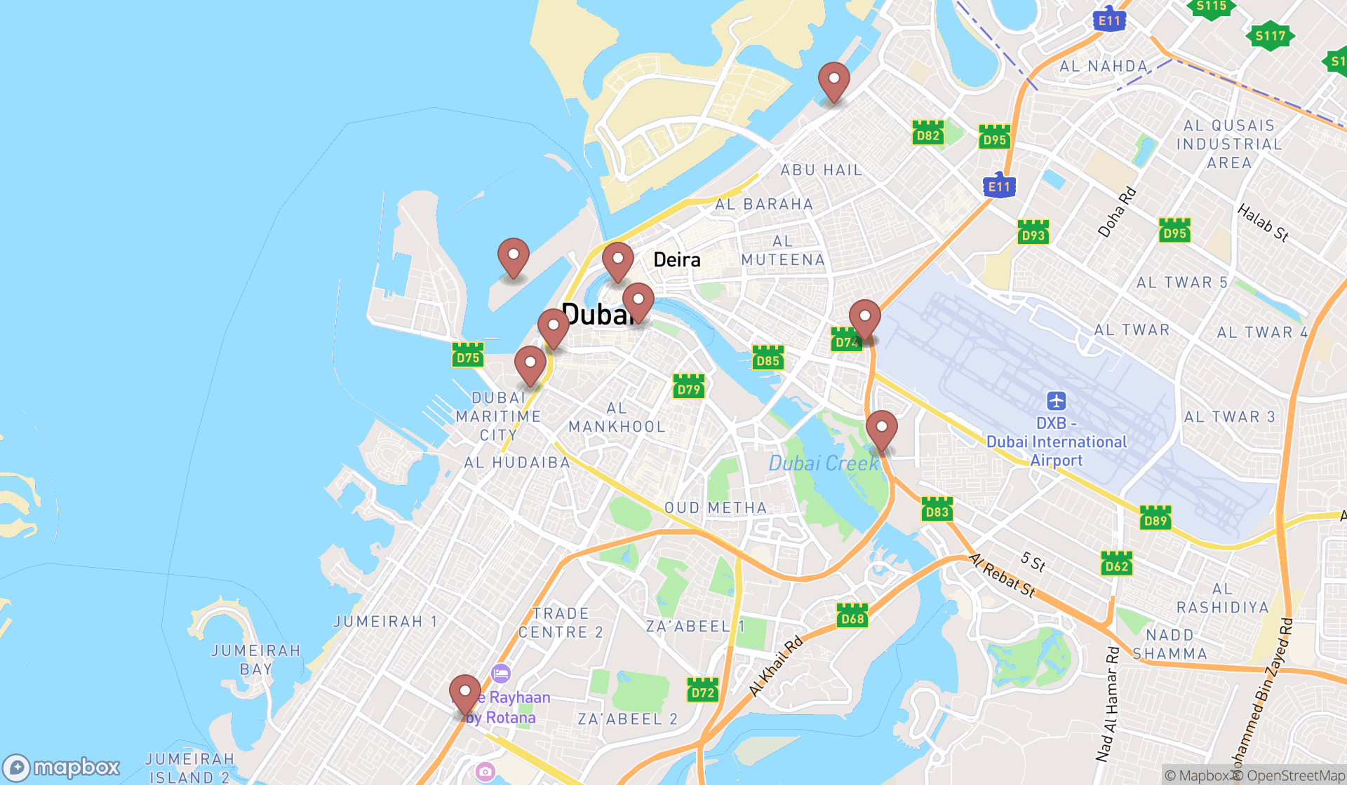Map showing the ranked customs consultants in Dubai, Dubai