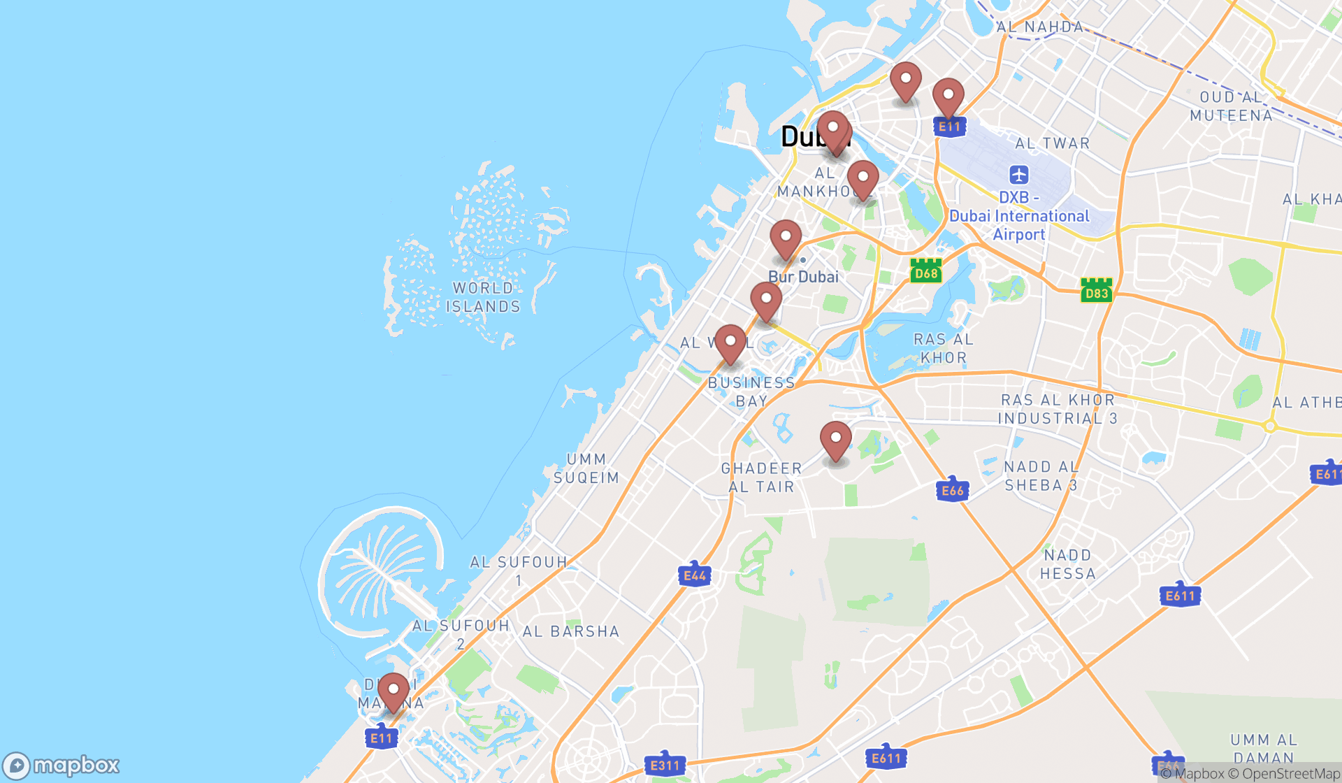 Map showing the ranked data entry services in Dubai, Dubai