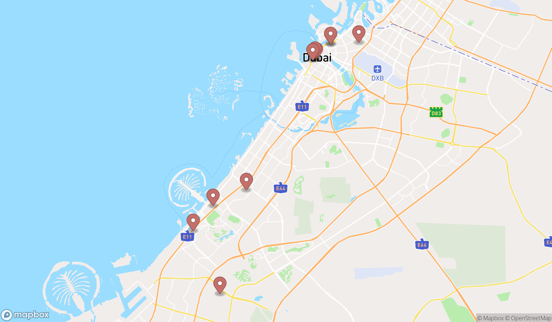 Map showing the ranked data recovery services in Dubai, Dubai