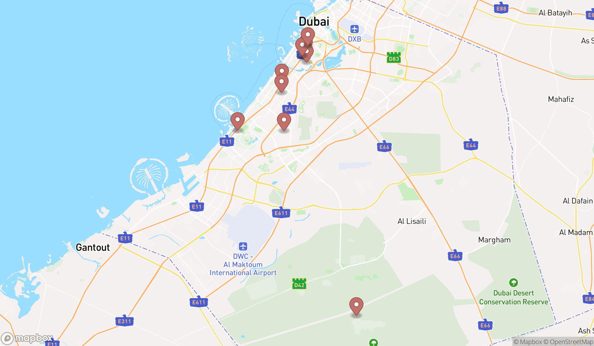 Map showing the ranked environment renewable natural resources in Dubai, Dubai