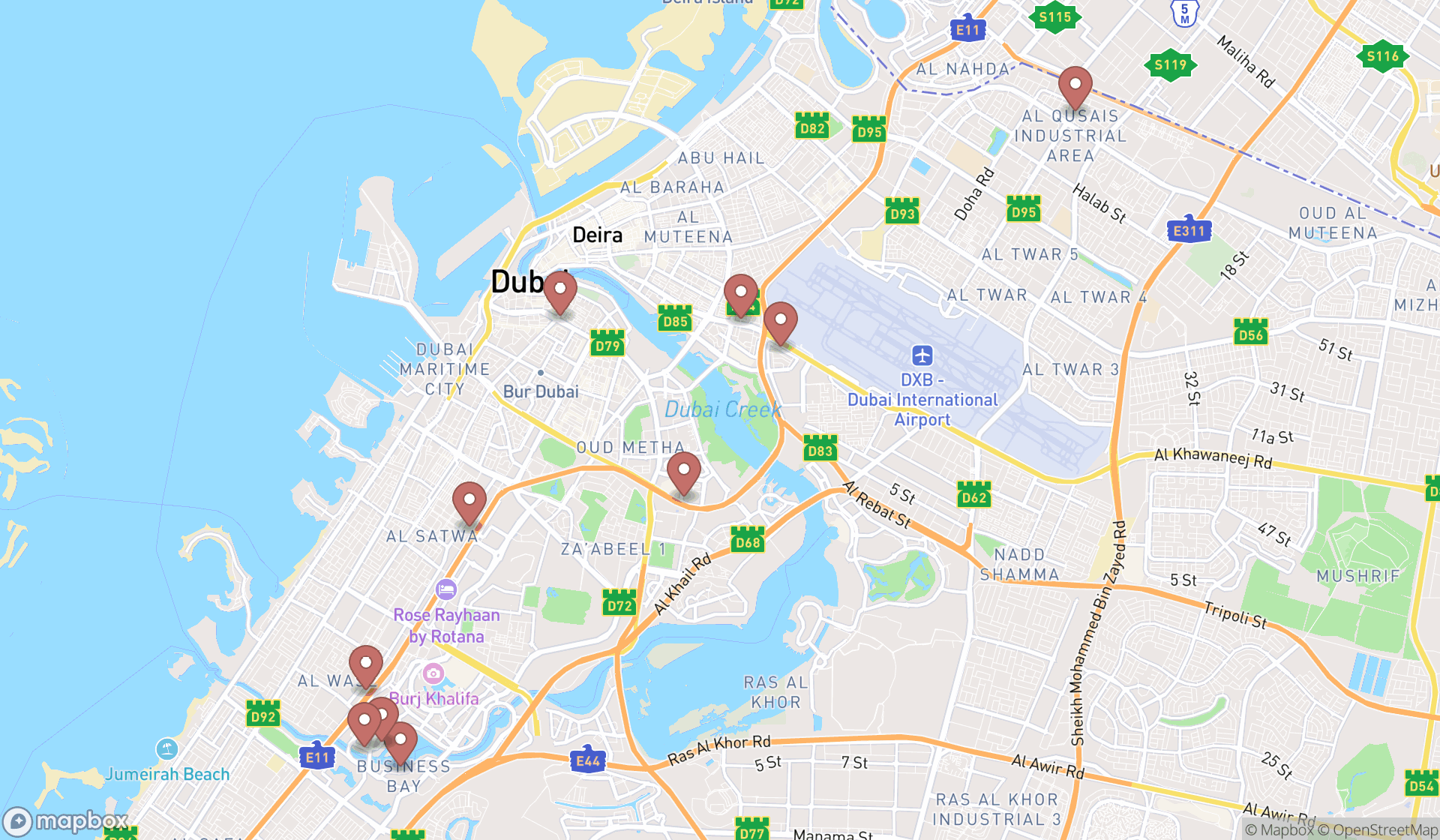 Map showing the ranked financial audits in Dubai, Dubai