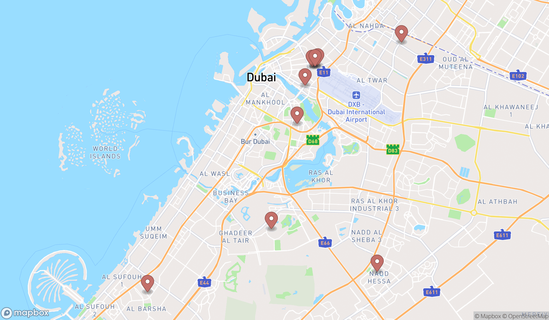 Map showing the ranked food processing equipments in Dubai, Dubai