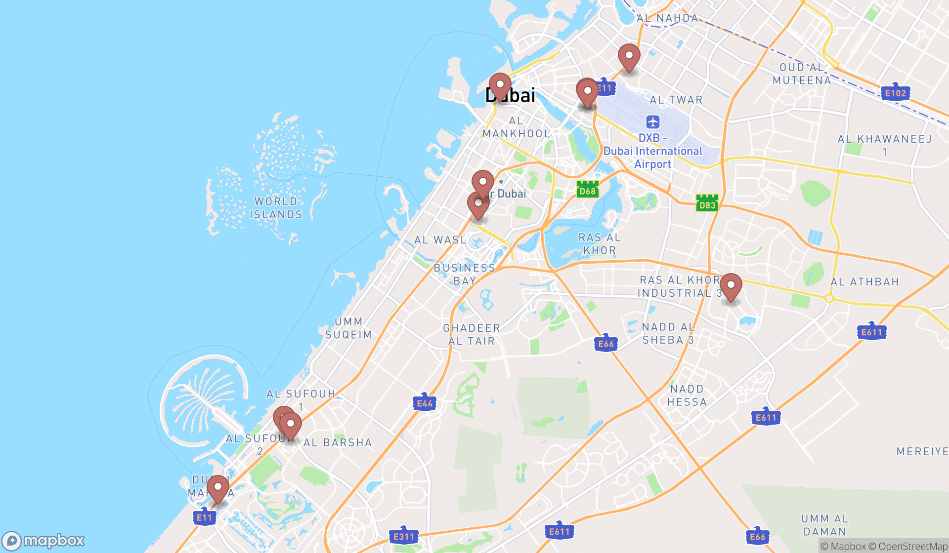Map showing the ranked forensic consultants in Dubai, Dubai