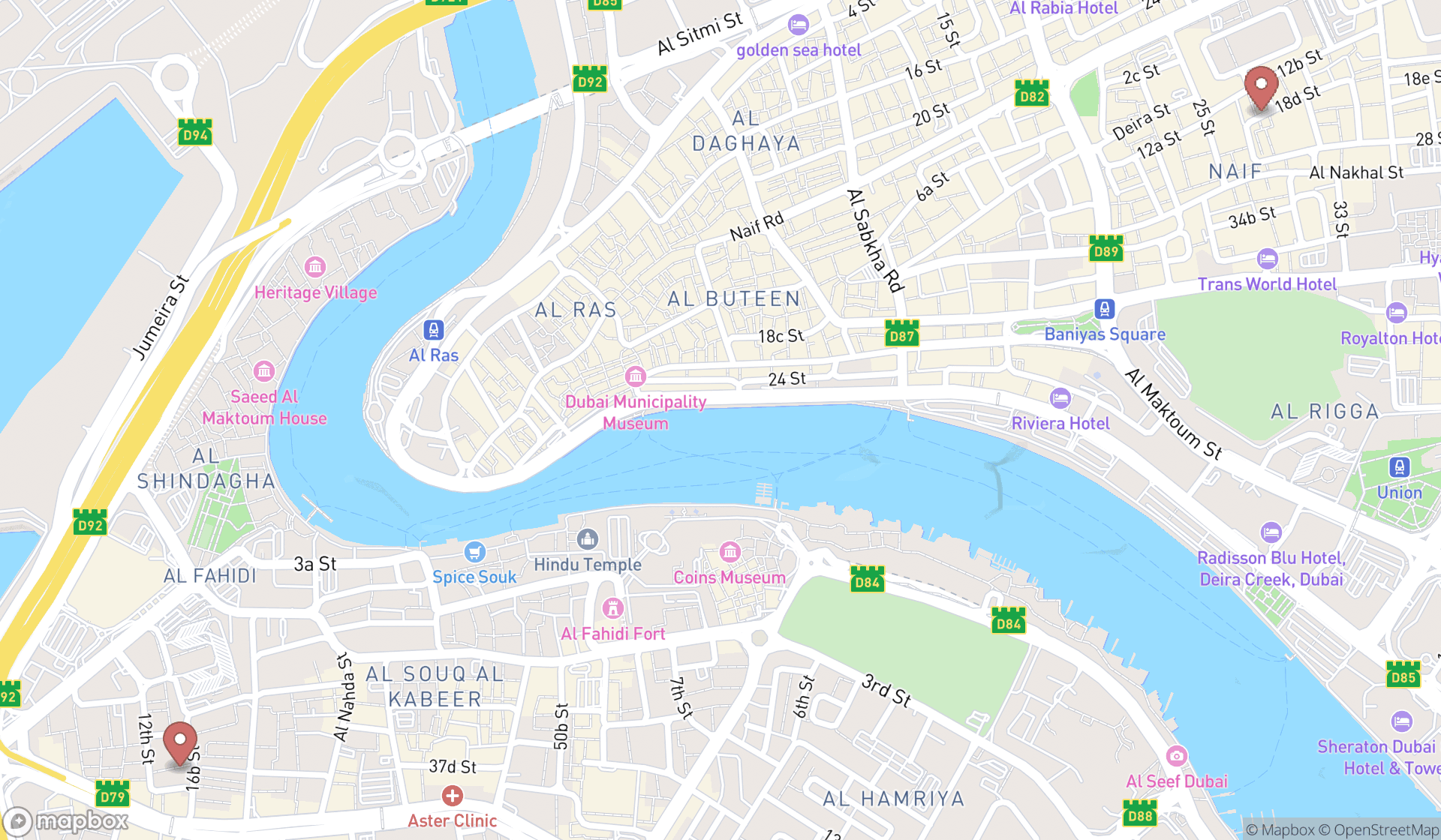 Map showing the ranked gas logs suppliers in Dubai, Dubai