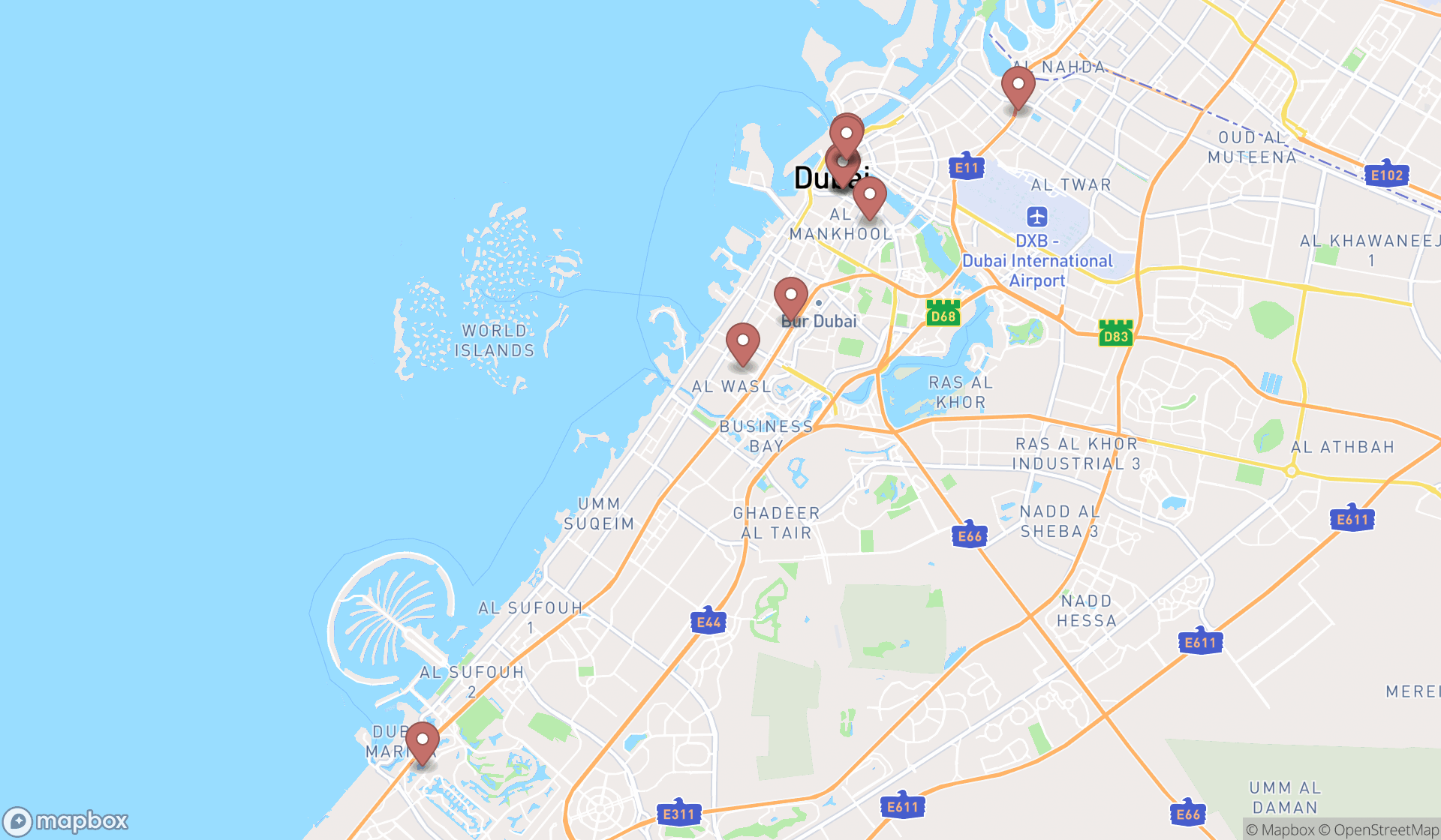 Map showing the ranked gemologists in Dubai, Dubai
