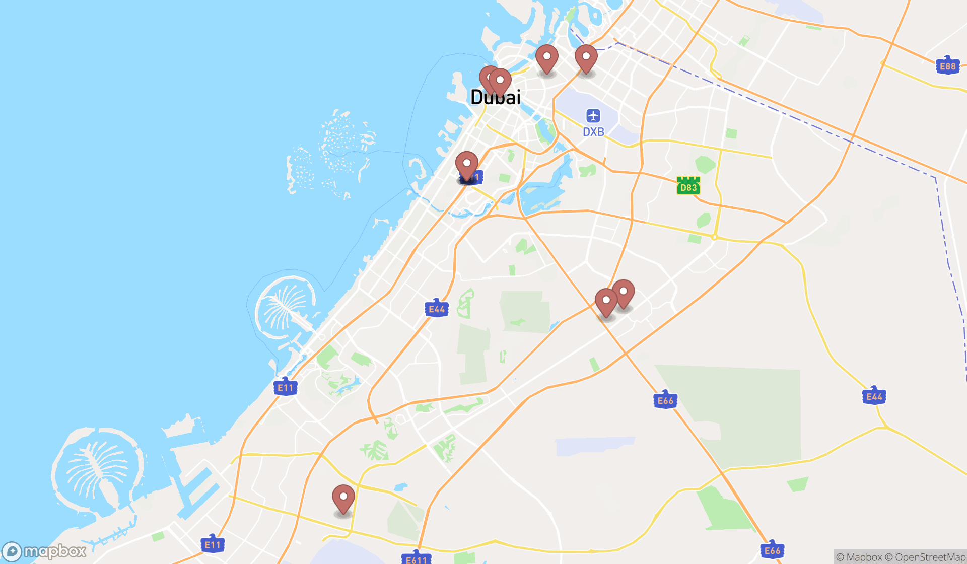 Map showing the ranked geotechnical engineers in Dubai, Dubai