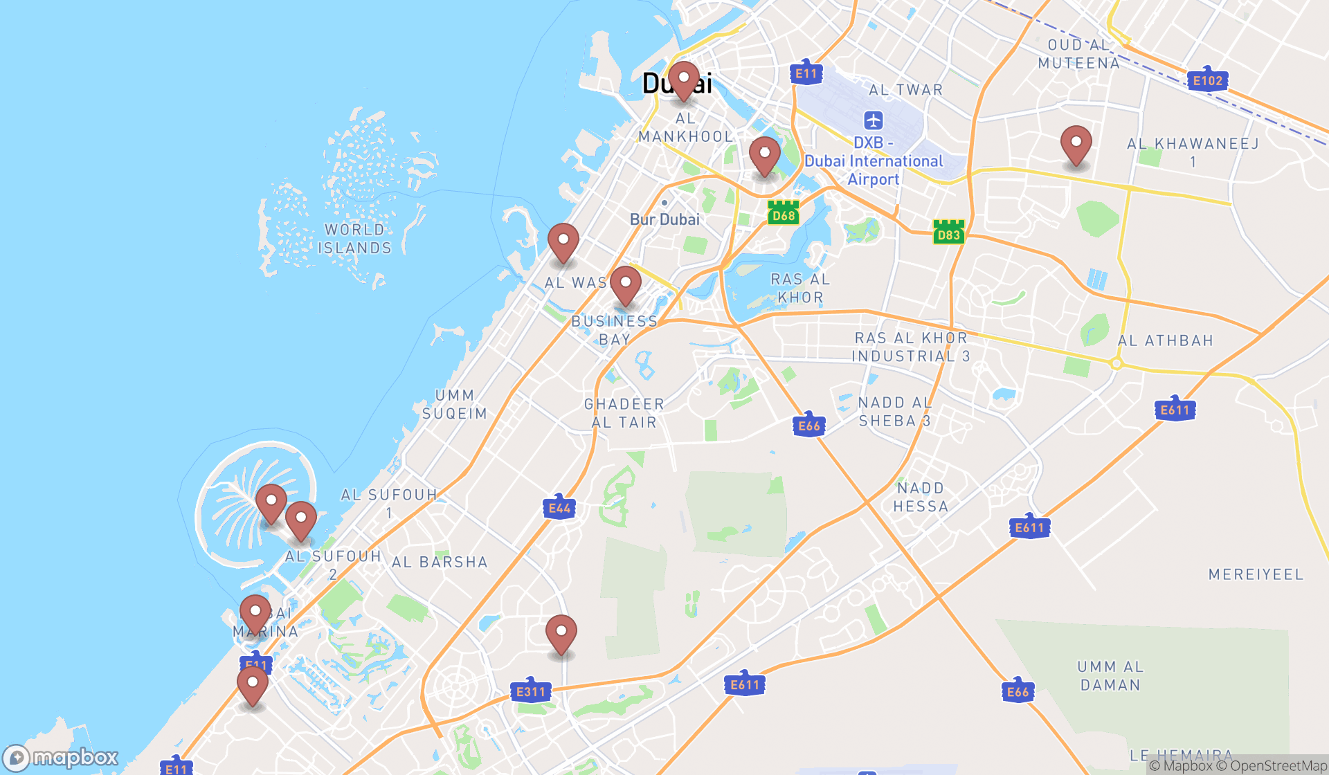 Map showing the ranked holistic medicine practitioners in Dubai, Dubai