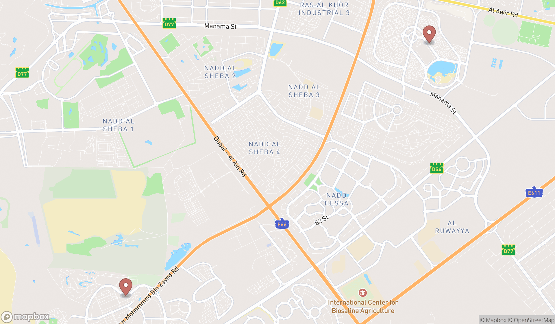 Map showing the ranked karaoke equipment rental services in Dubai, Dubai
