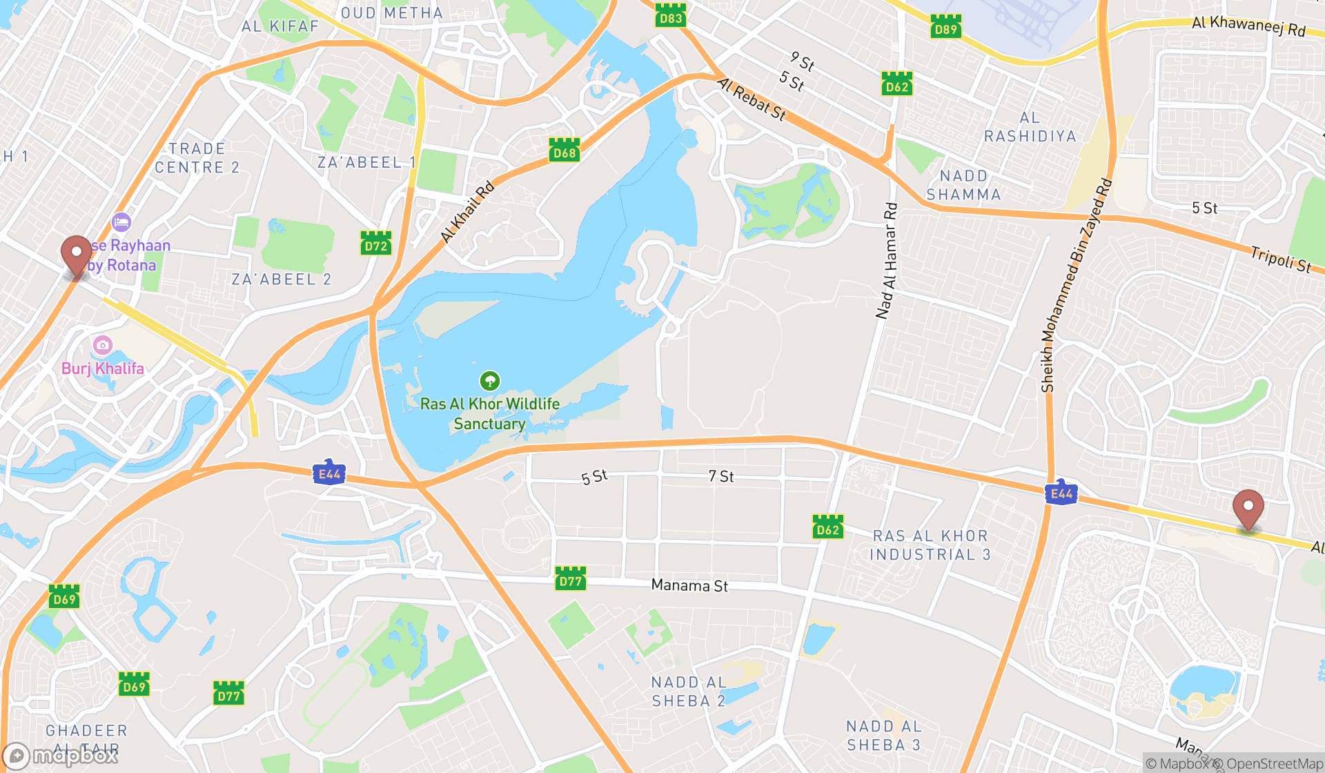 Map showing the ranked lamp shade suppliers in Dubai, Dubai