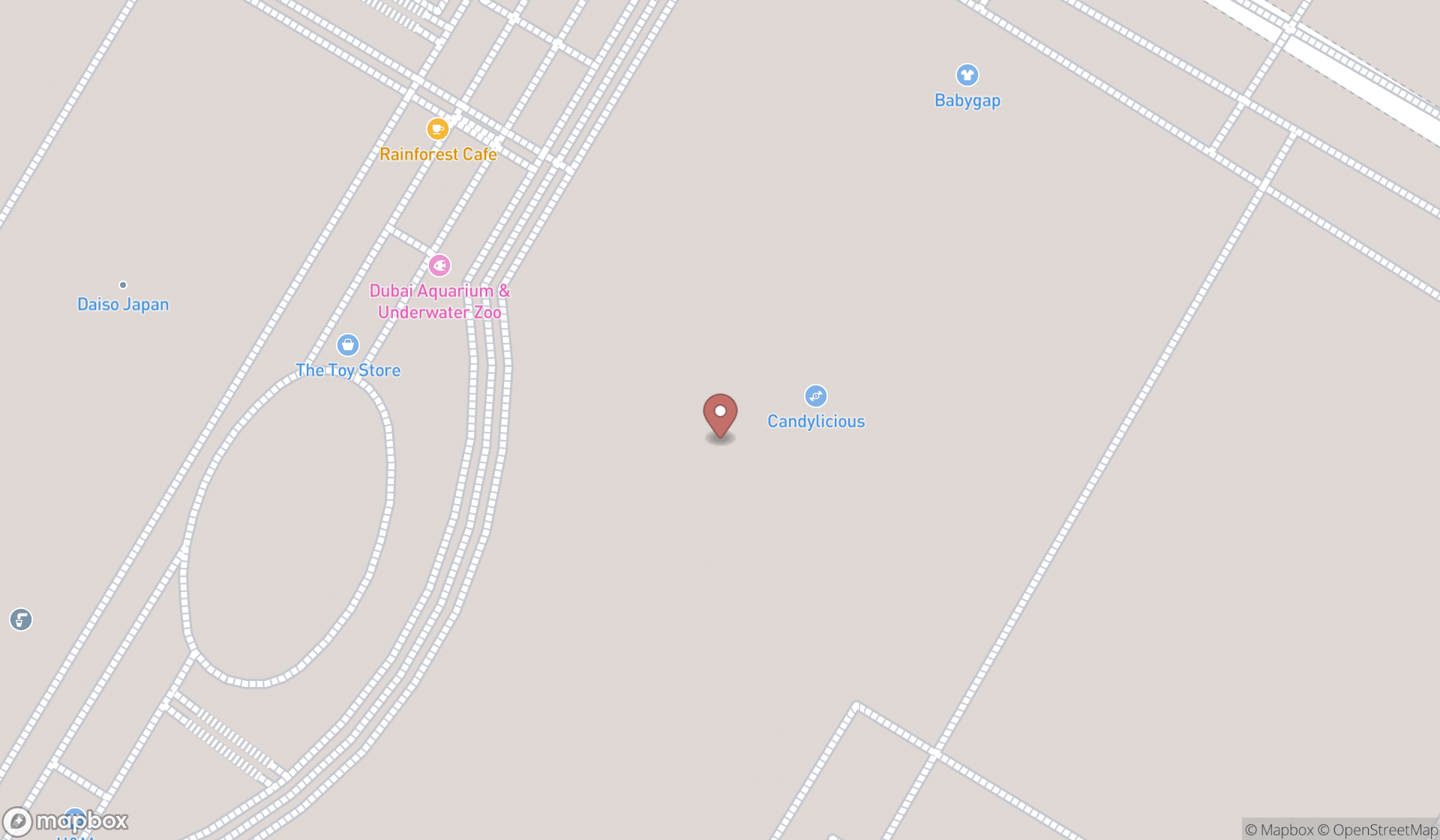 Map showing the ranked luggage shops in Dubai, Dubai