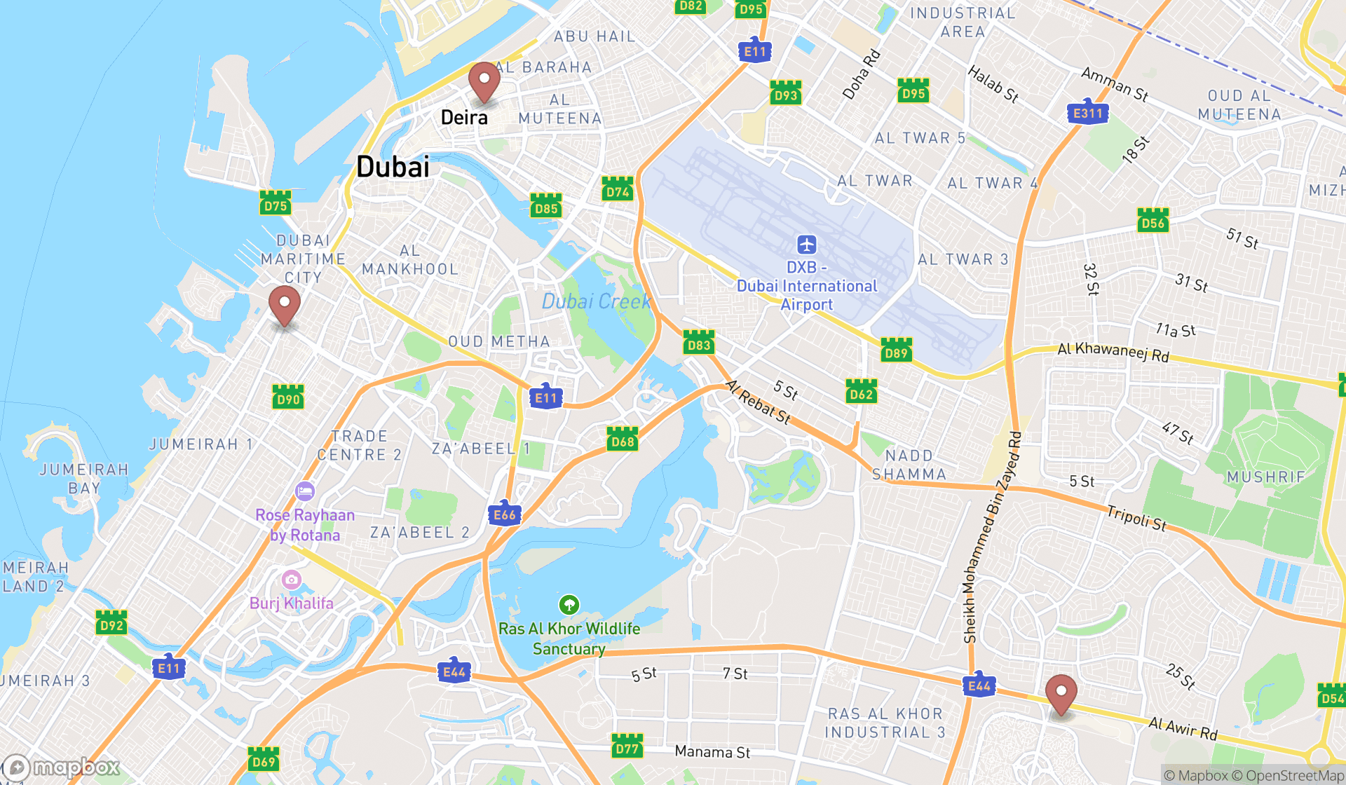 Map showing the ranked magic stores in Dubai, Dubai