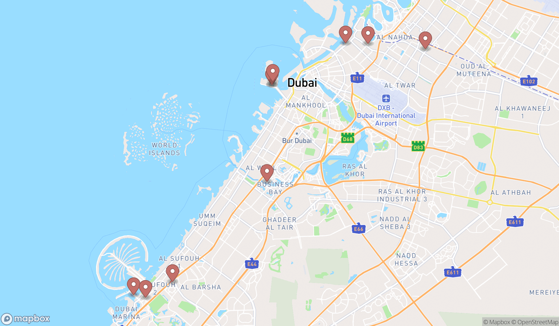 Map showing the ranked marine surveyors in Dubai, Dubai