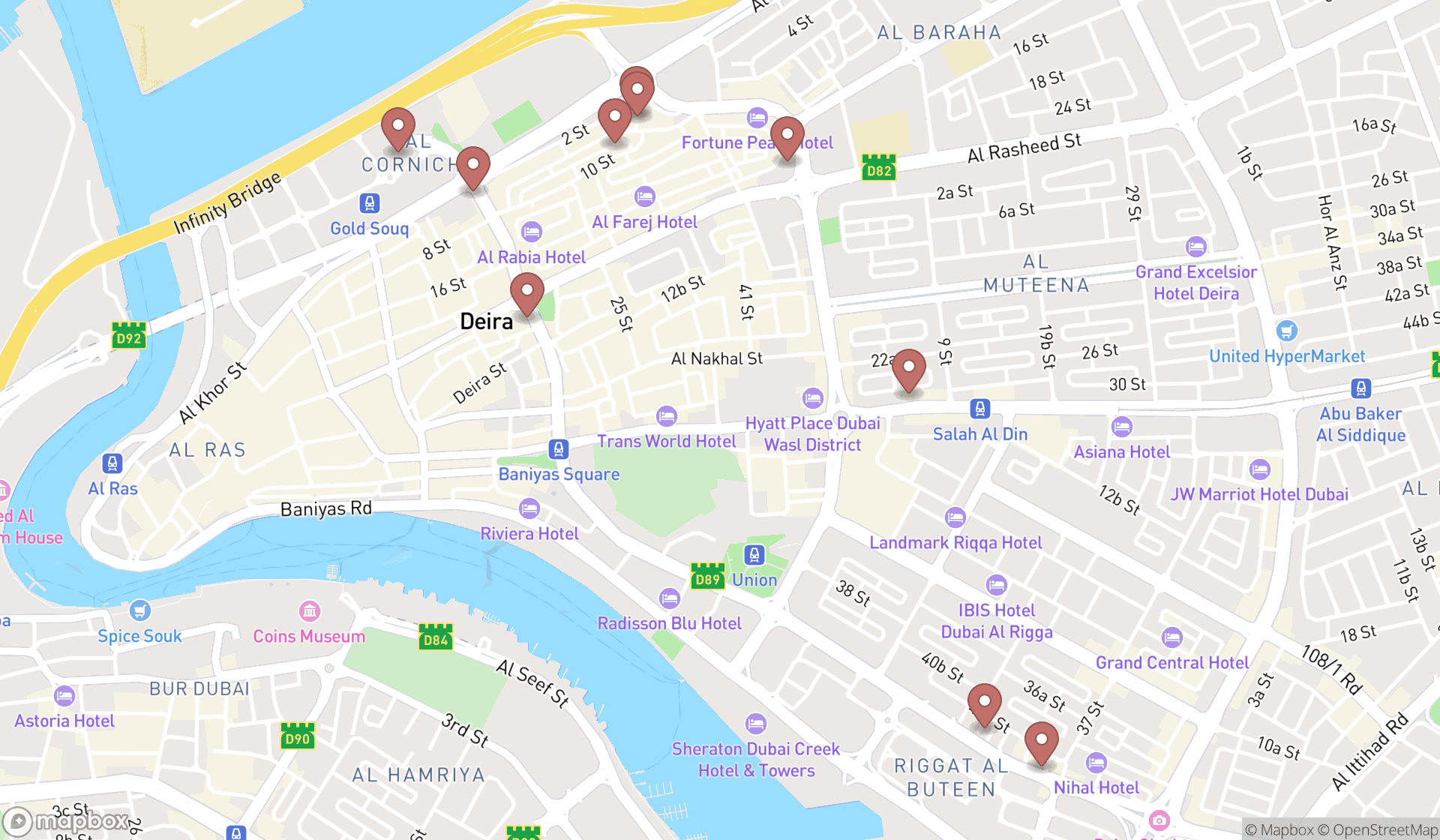 Map showing the ranked metal detecting equipment suppliers in Dubai, Dubai