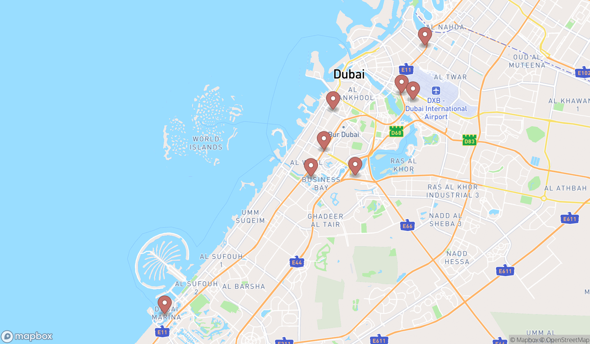 Map showing the ranked multimedia and electronic book publishers in Dubai, Dubai