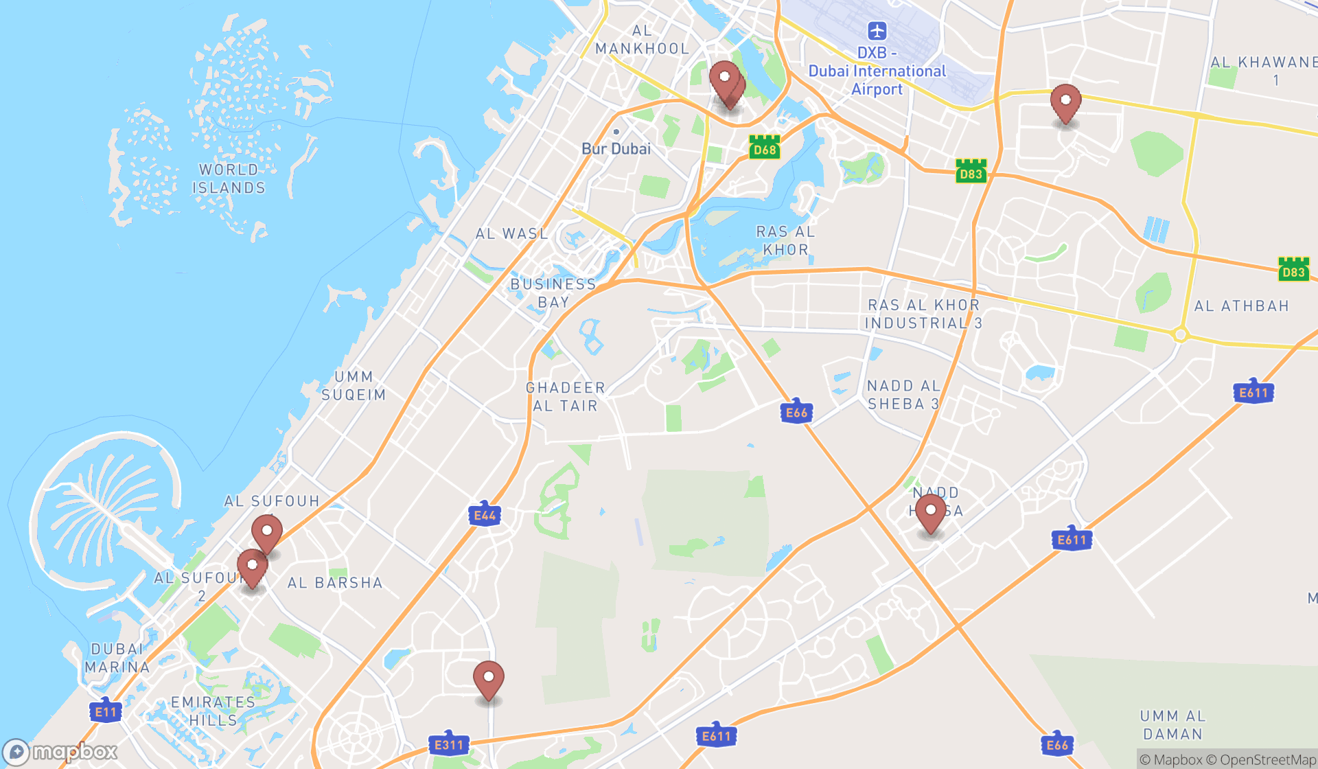 Map showing the ranked neurophysiologists in Dubai, Dubai