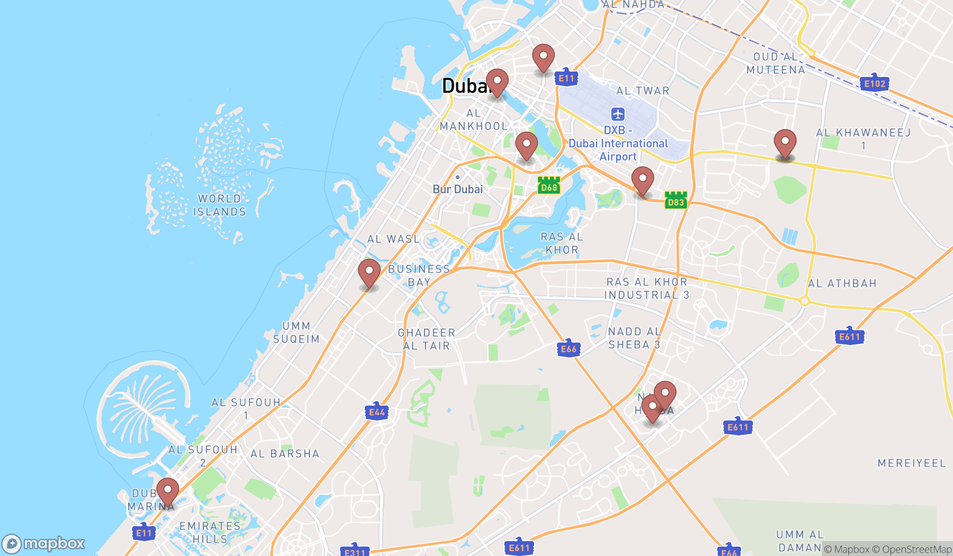 Map showing the ranked occupational therapists in Dubai, Dubai