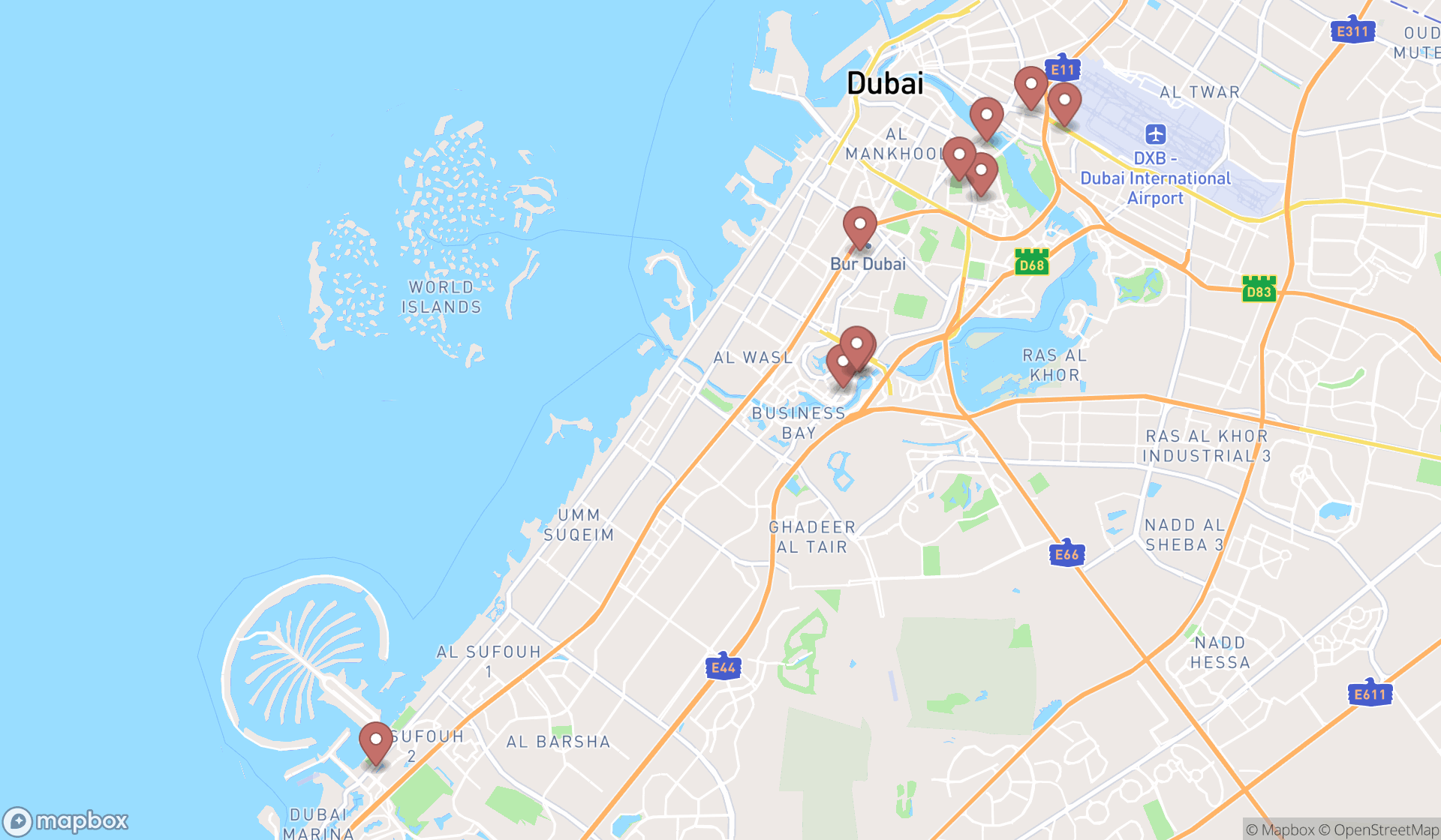 Map showing the ranked patent attorneys in Dubai, Dubai