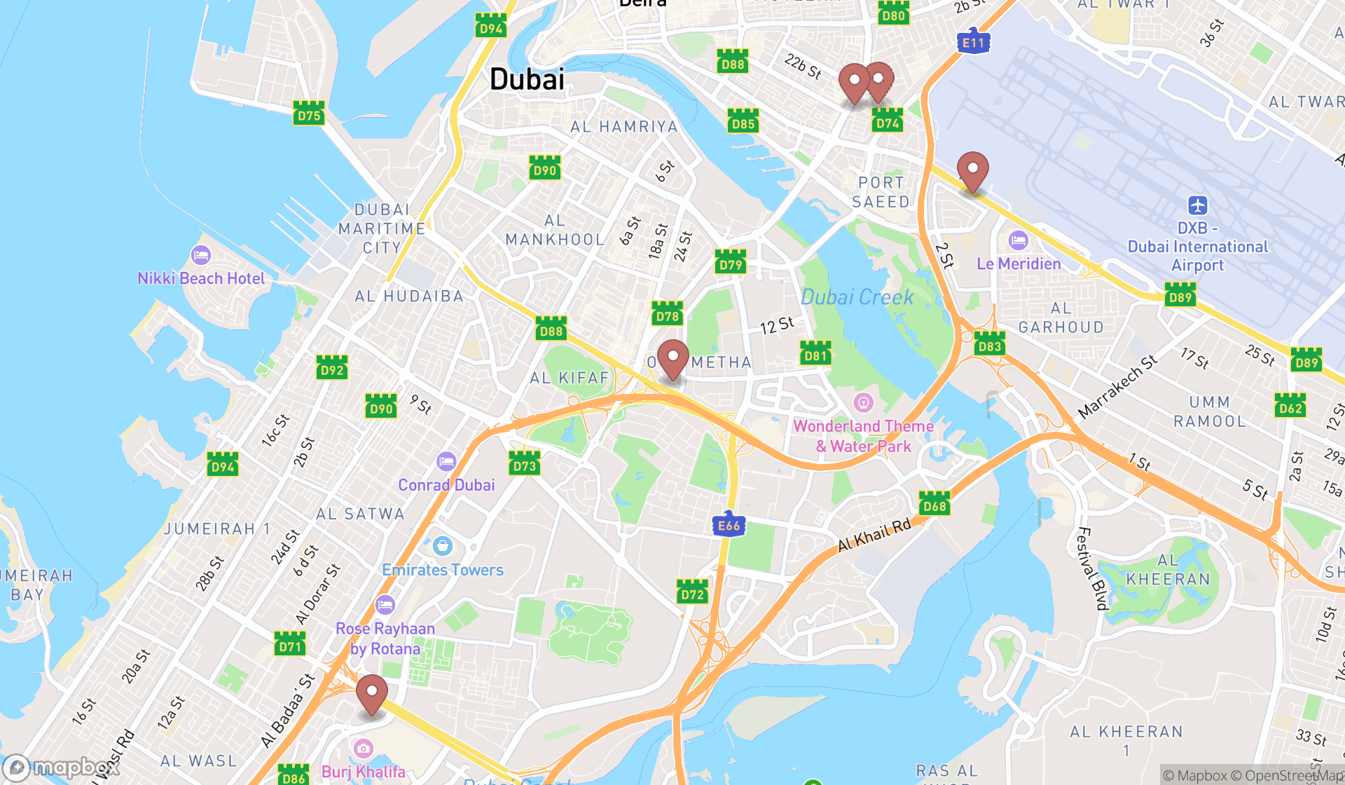 Map showing the ranked patent offices in Dubai, Dubai