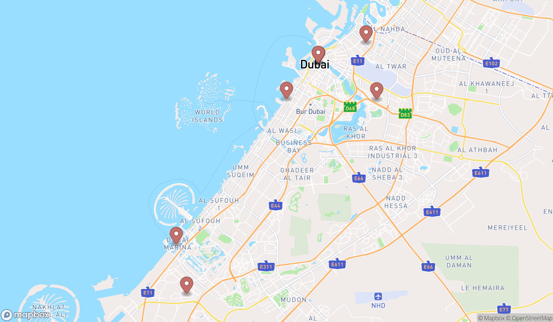 Map showing the ranked religious goods stores in Dubai, Dubai