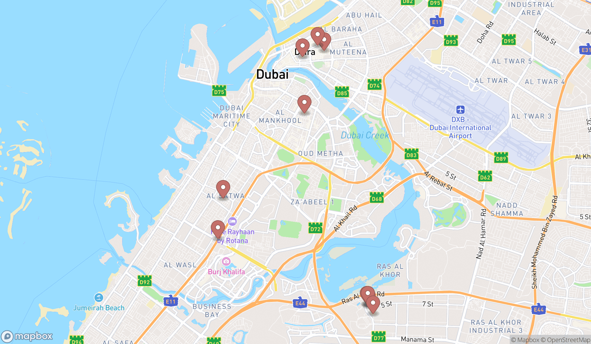 Map showing the ranked sticker manufacturers in Dubai, Dubai
