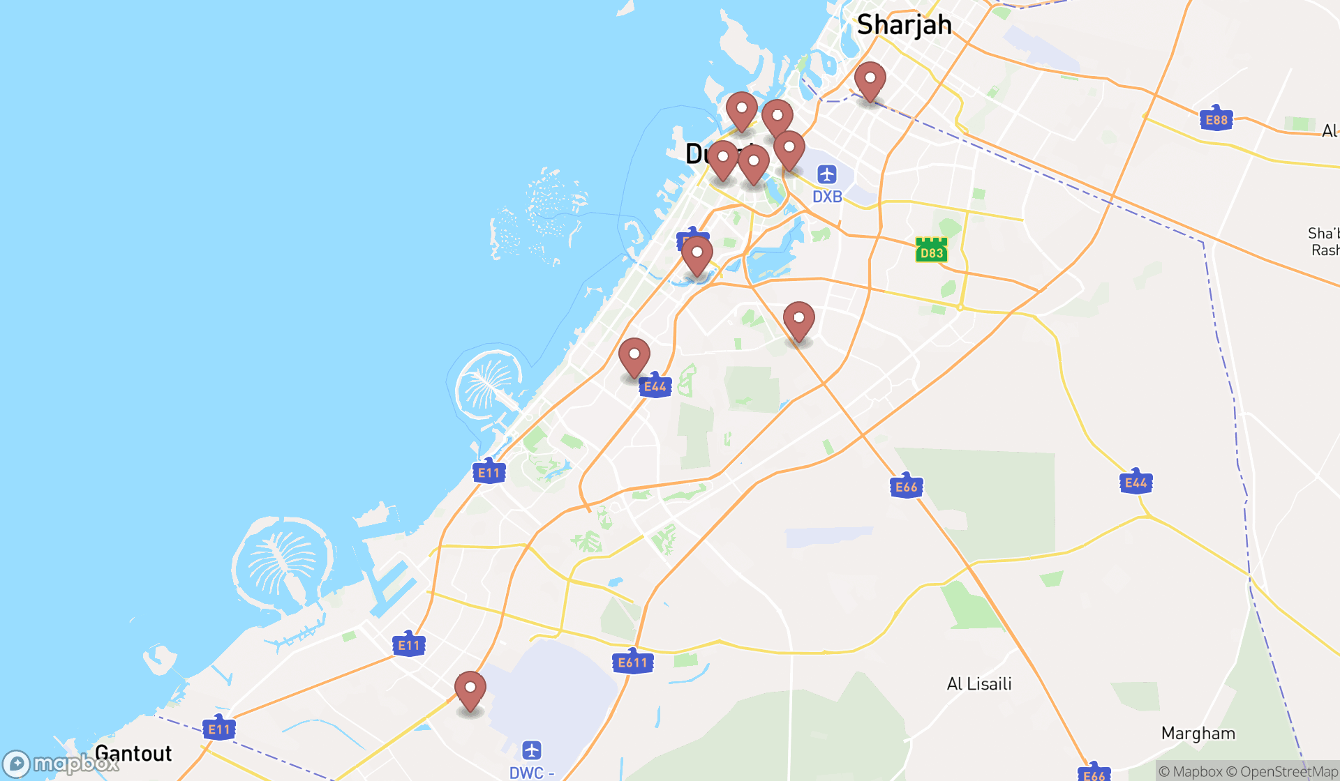 Map showing the ranked telecommunications engineers in Dubai, Dubai