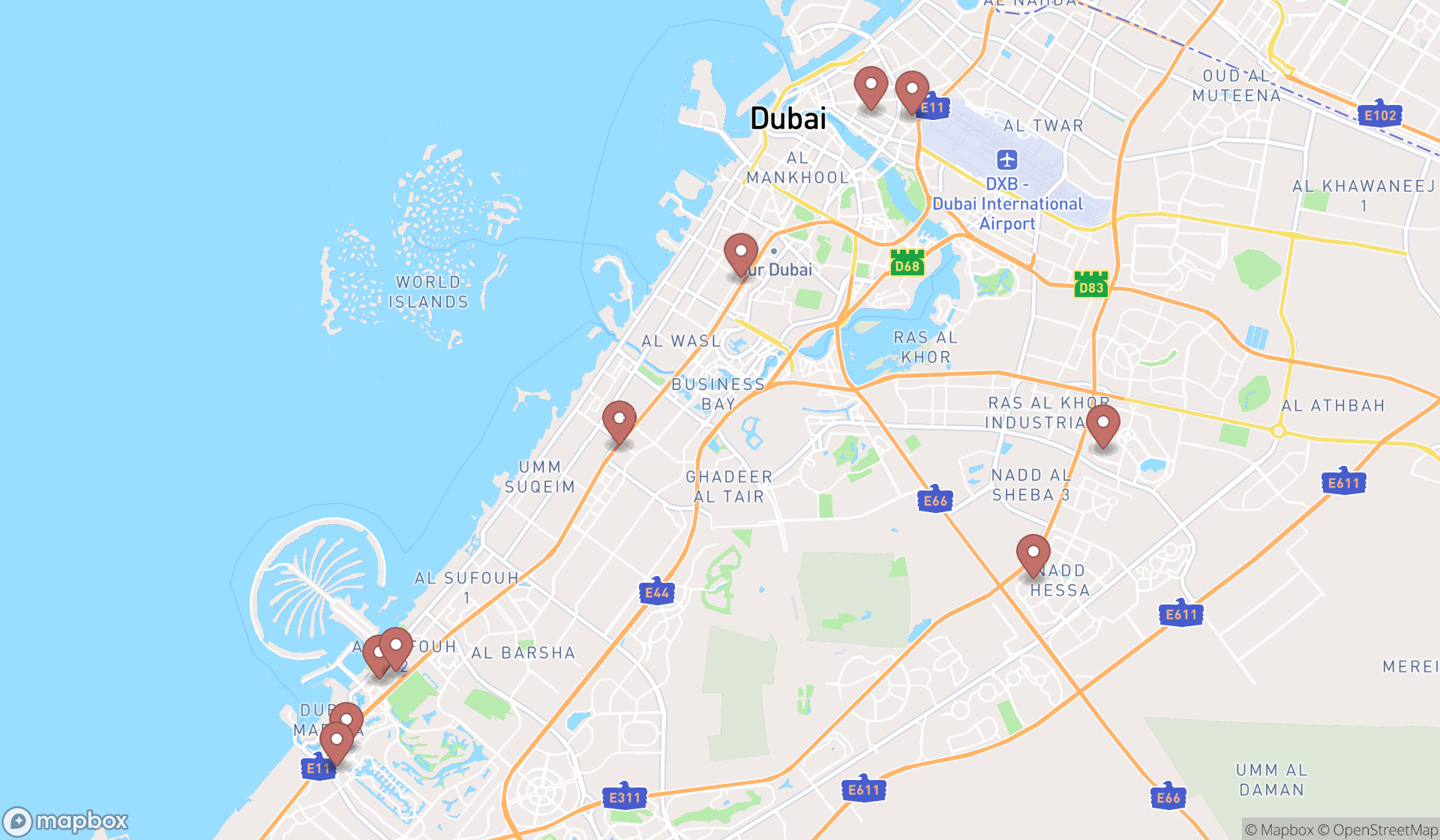 Map showing the ranked video conferencing equipment suppliers in Dubai, Dubai