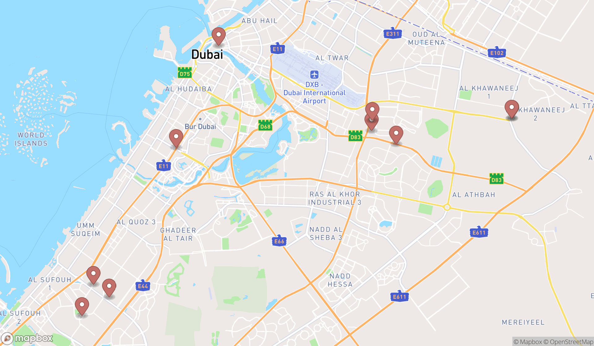Map showing the ranked video game stores in Dubai, Dubai
