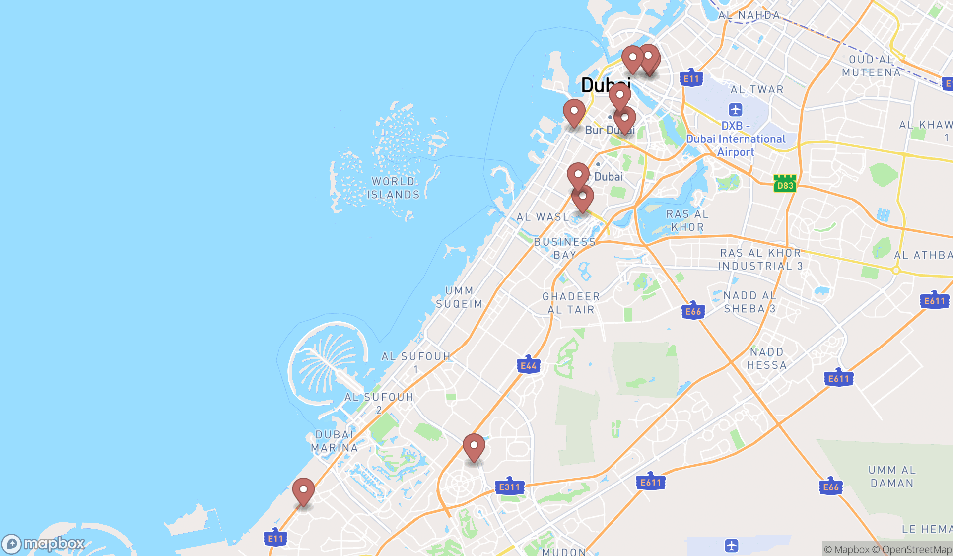 Map showing the ranked vitamin & supplements stores in Dubai, Dubai