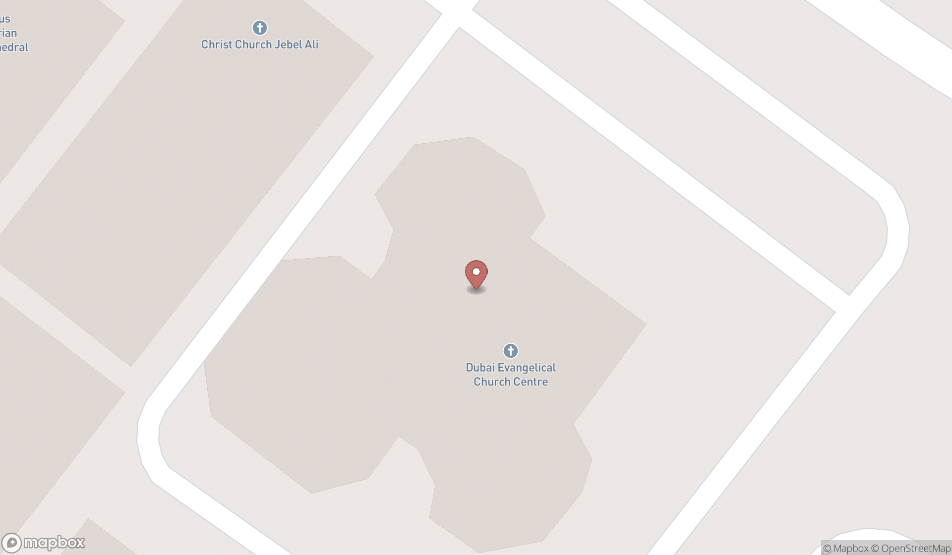 Map showing the search results in Dubai