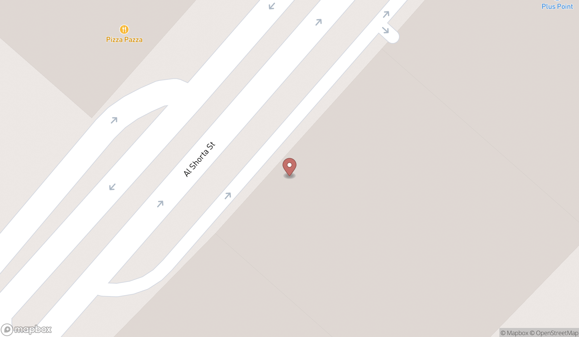 Map showing the search results in Dubai