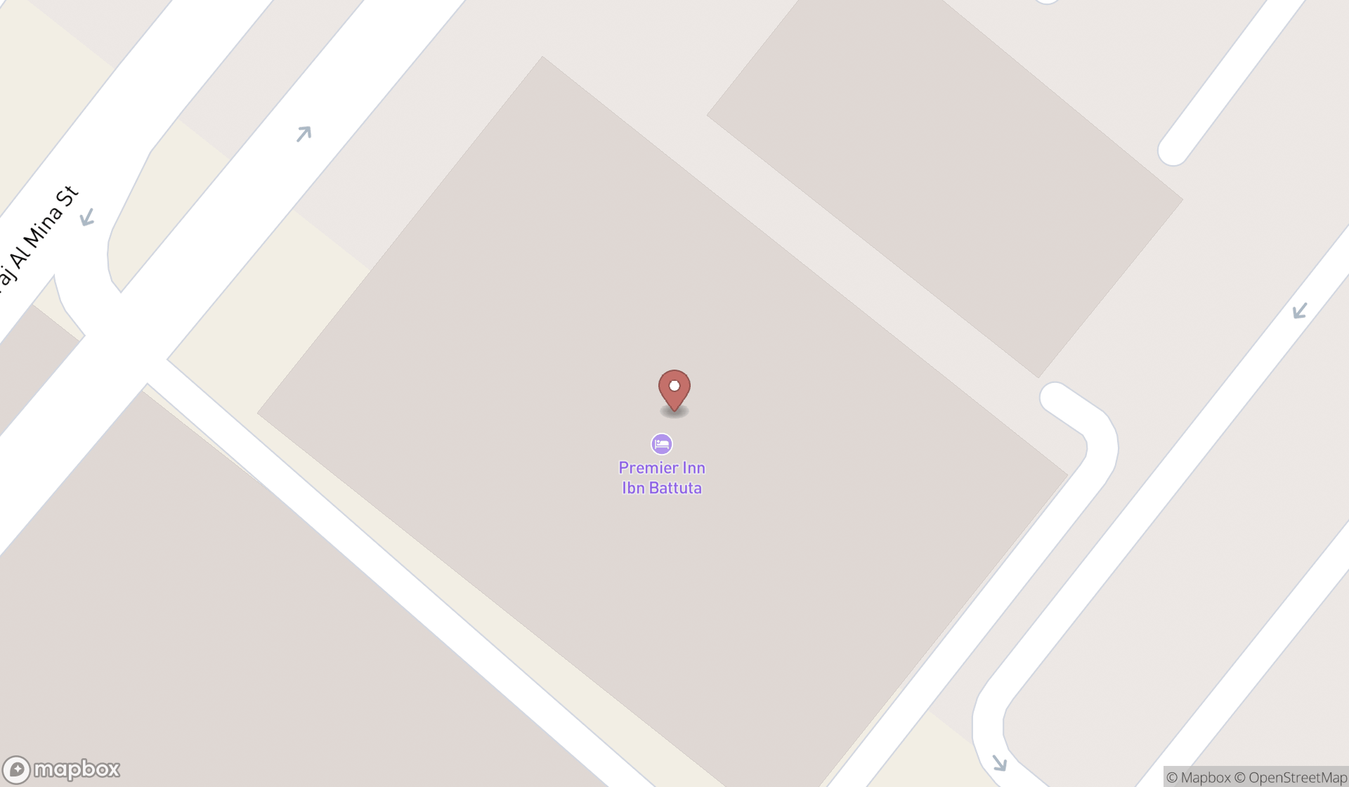Map showing the search results in Dubai