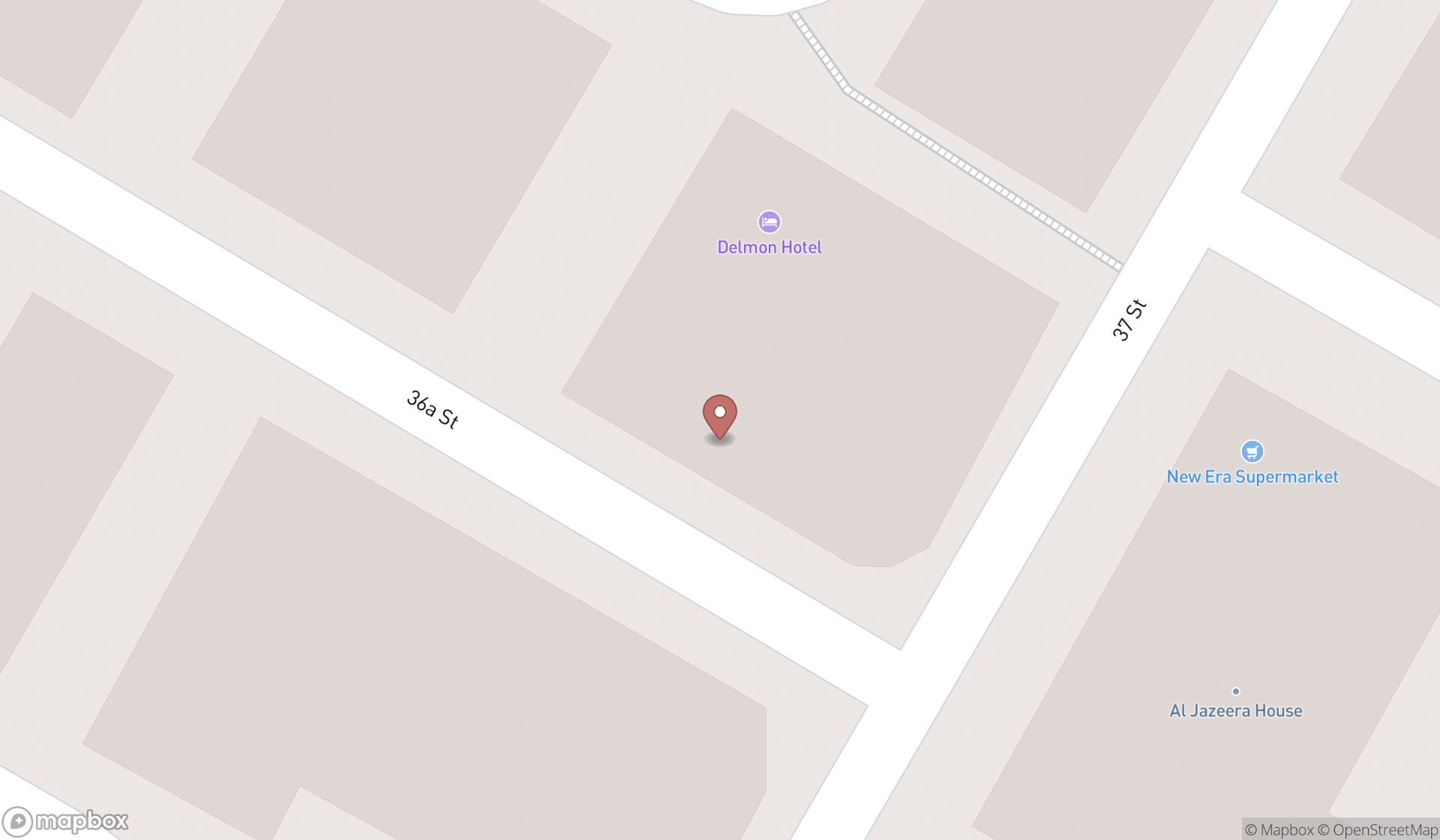 Map showing the search results in Dubai
