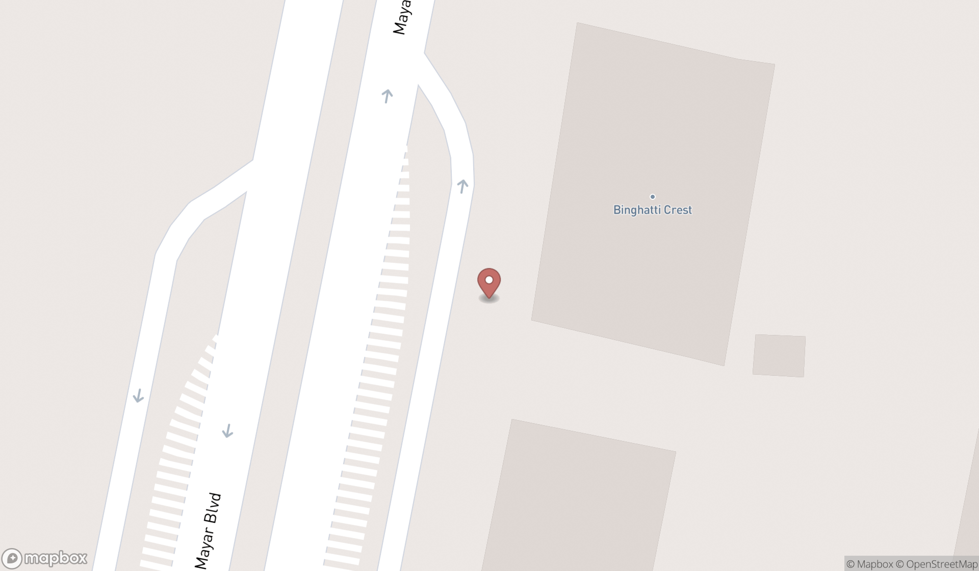 Map showing the search results in Dubai