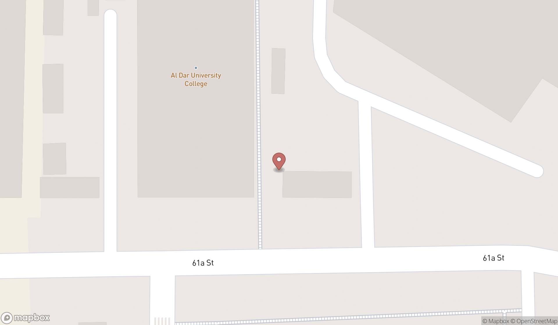 Map showing the search results in Dubai