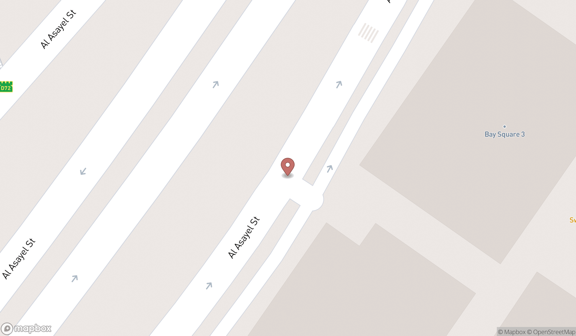 Map showing the search results in Dubai