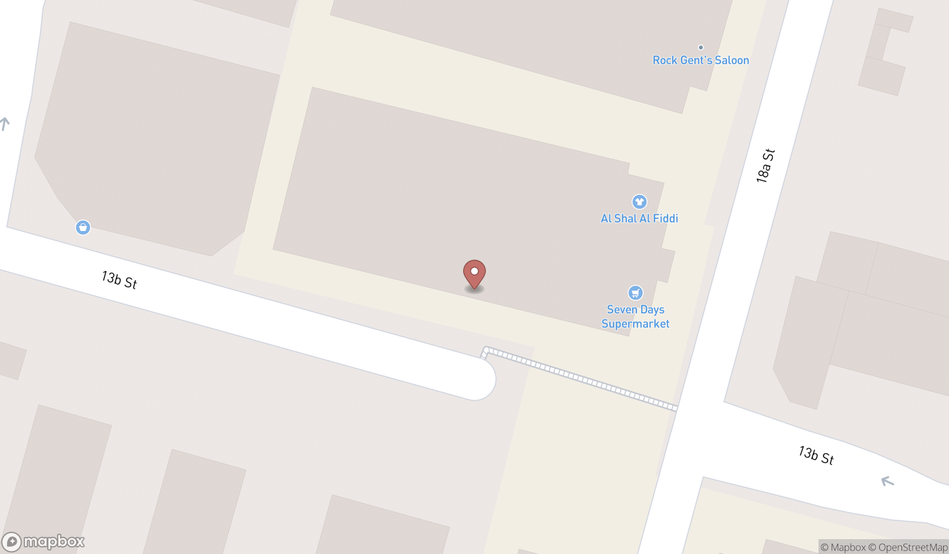 Map showing the search results in Dubai