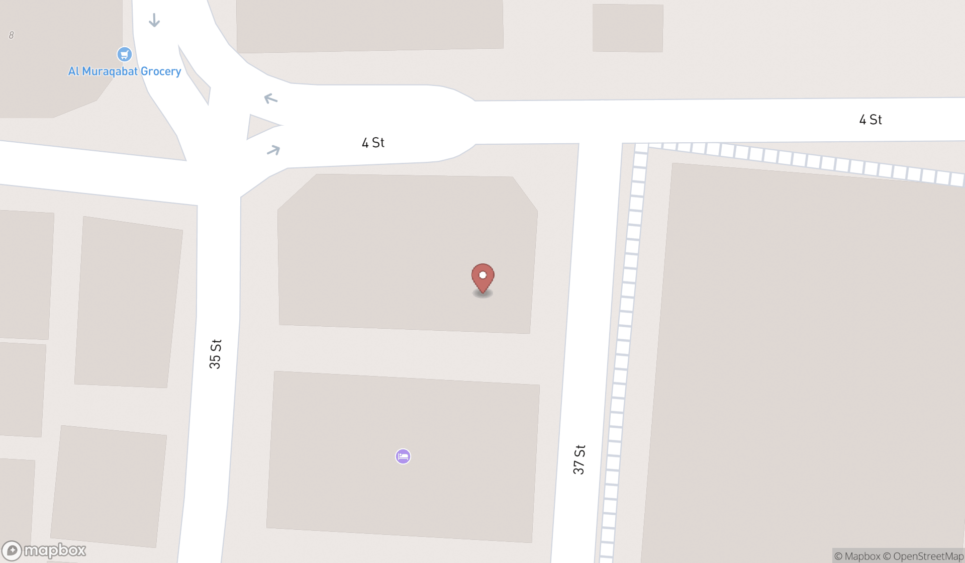 Map showing the search results in Dubai