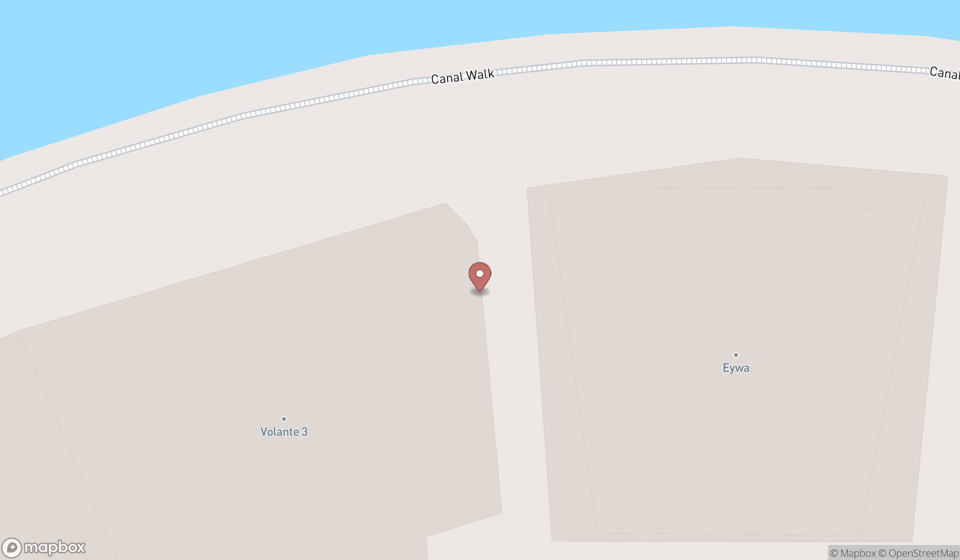 Map showing the search results in Dubai