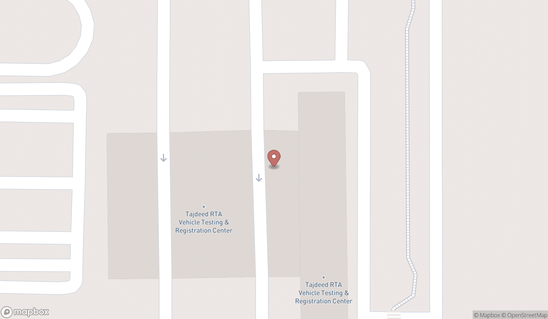 Map showing the search results in Dubai