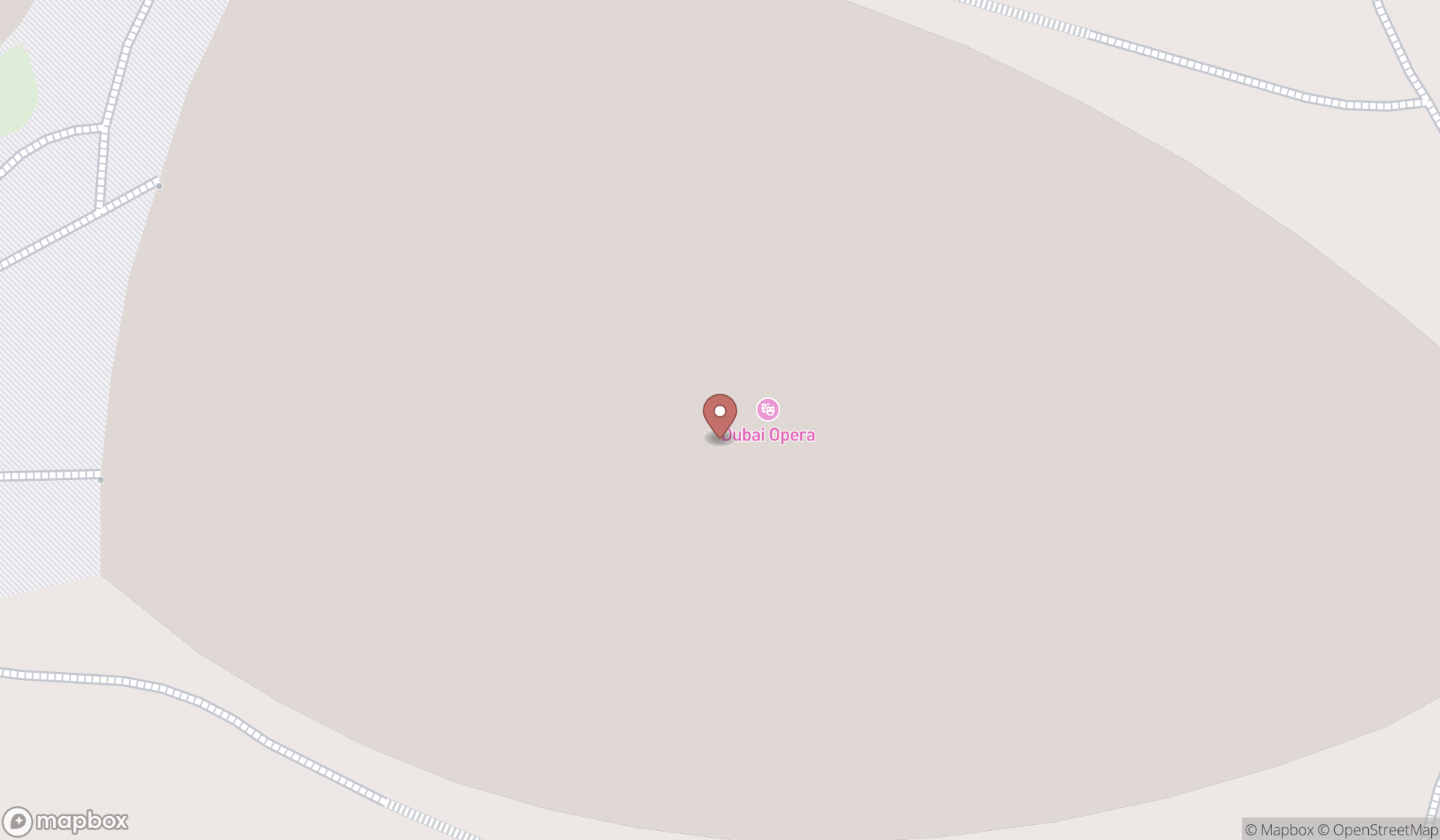 Map showing the search results in Dubai