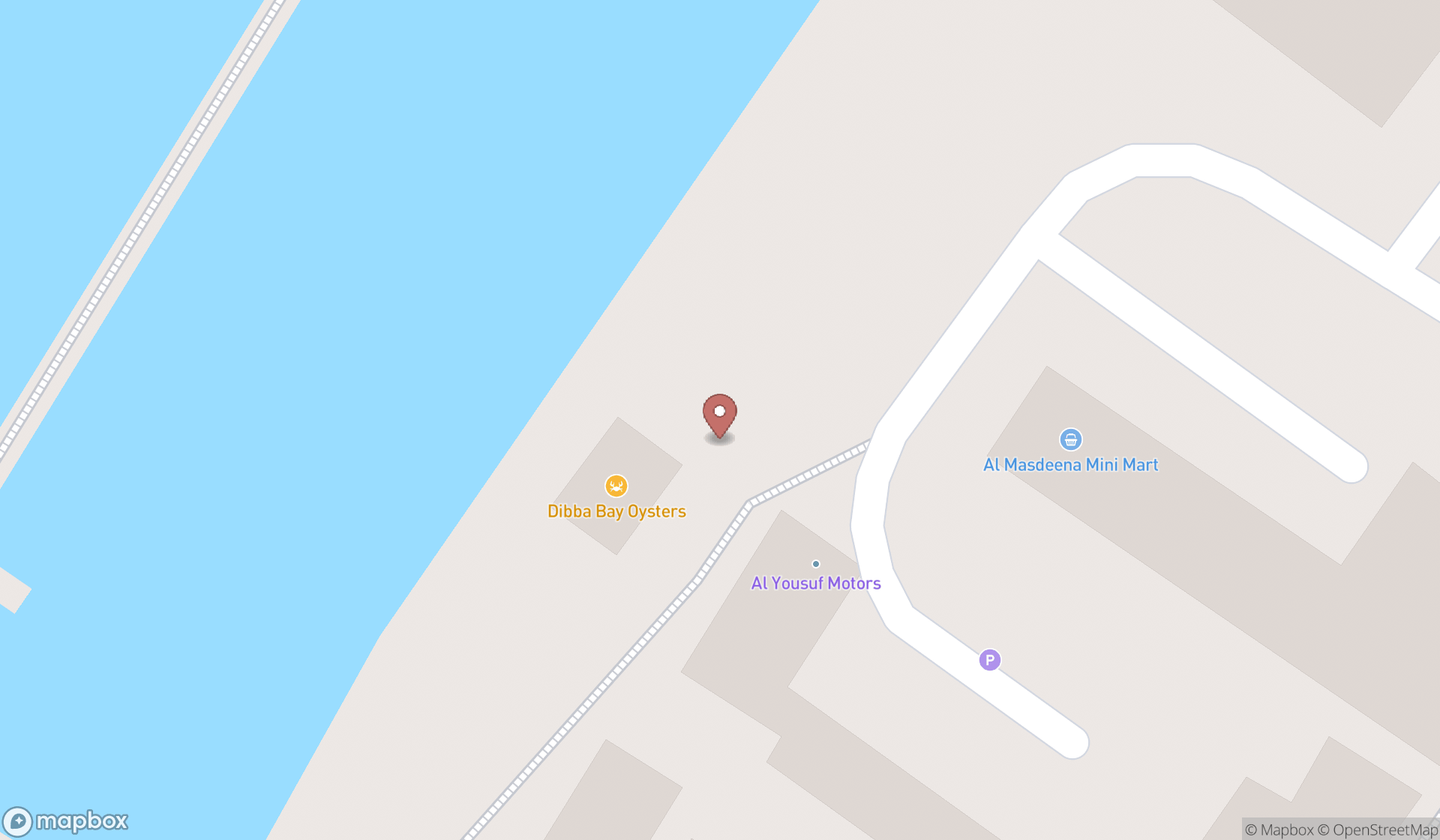 Map showing the search results in Dubai