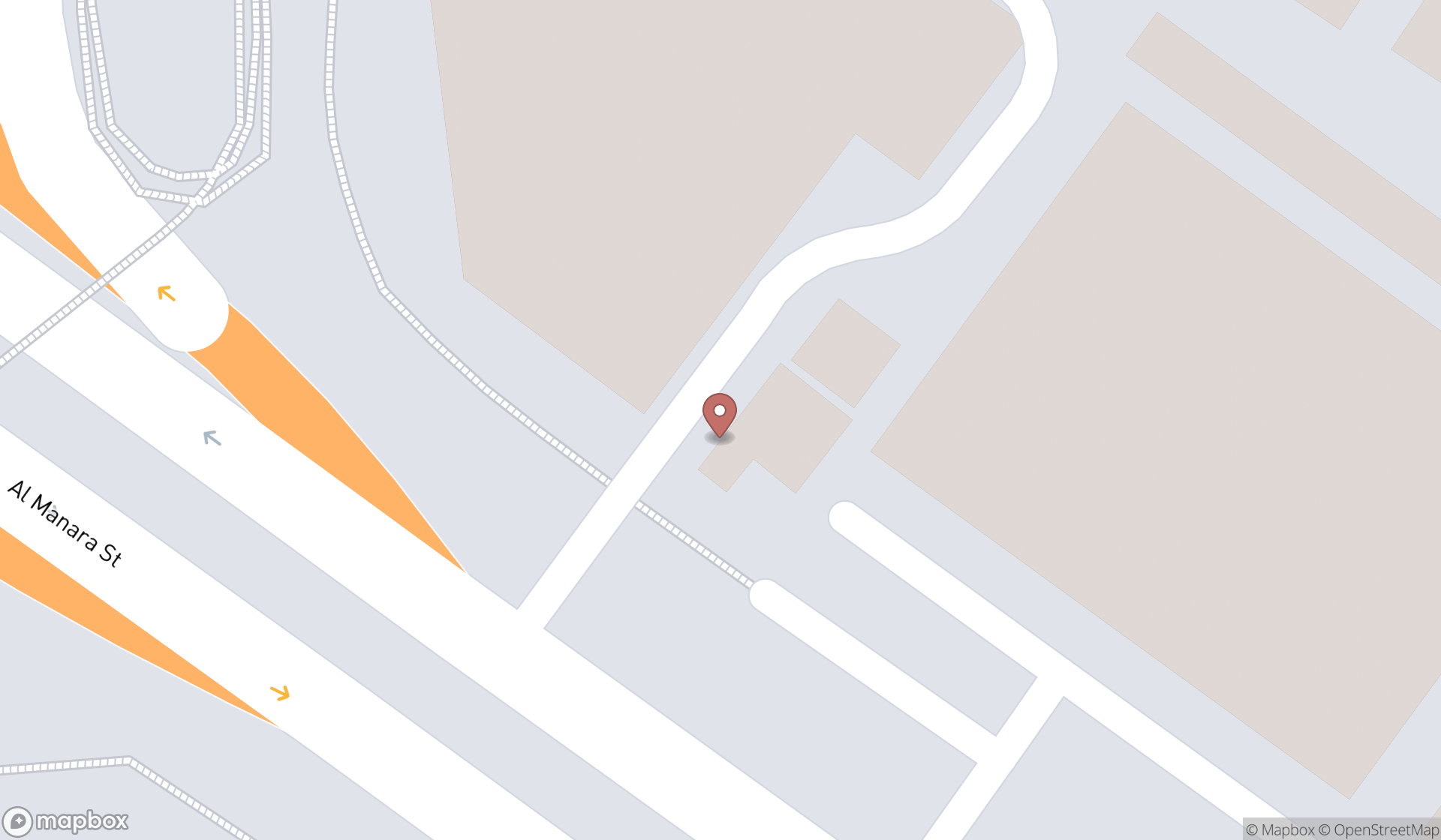 Map showing the search results in Dubai