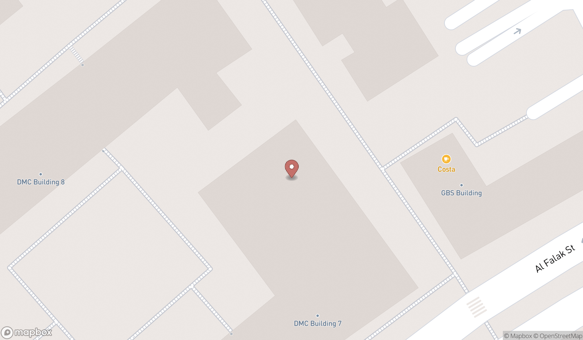 Map showing the search results in Dubai